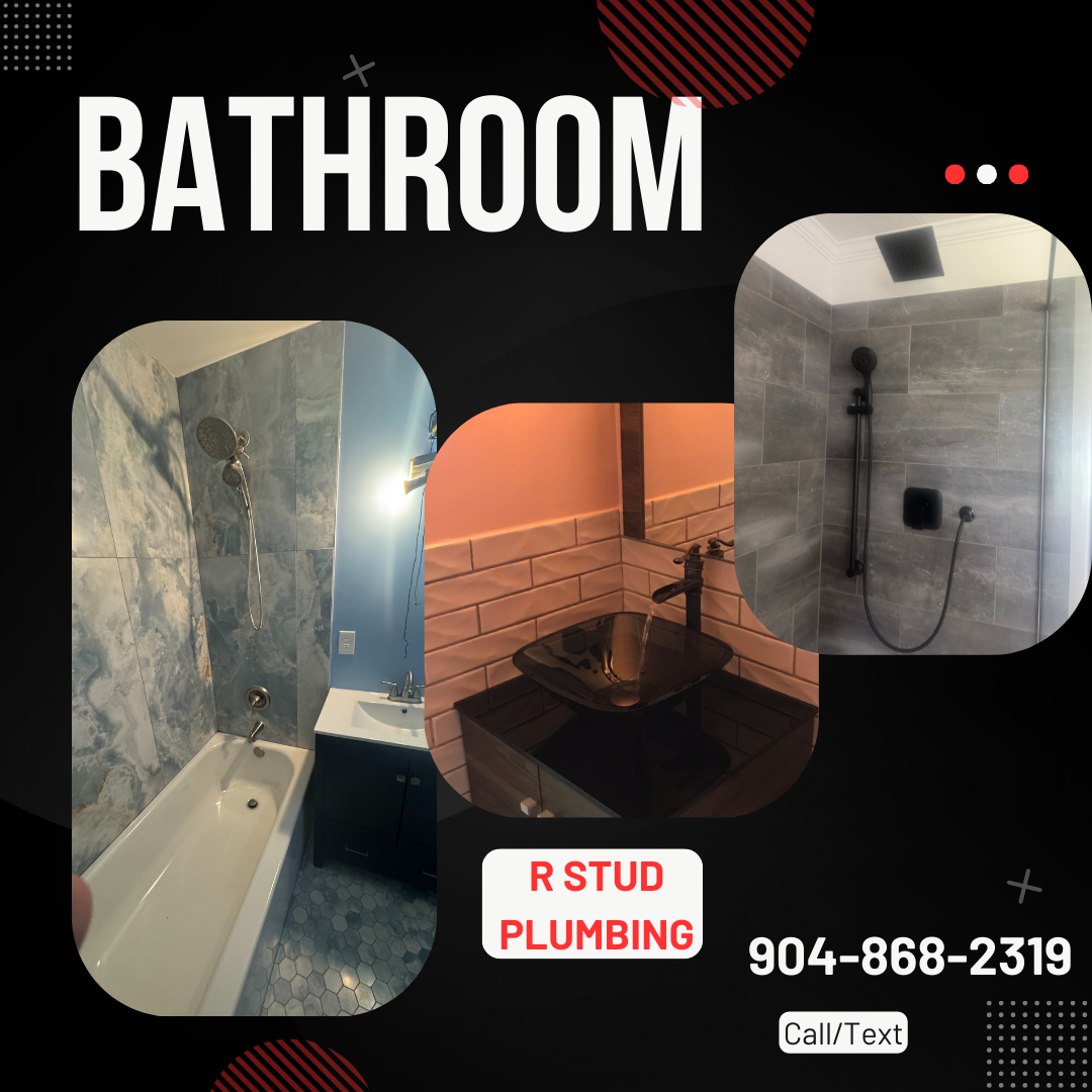 Professional bathroom tear-out and rough-in plumbing for a residential remodel in Orange Park.