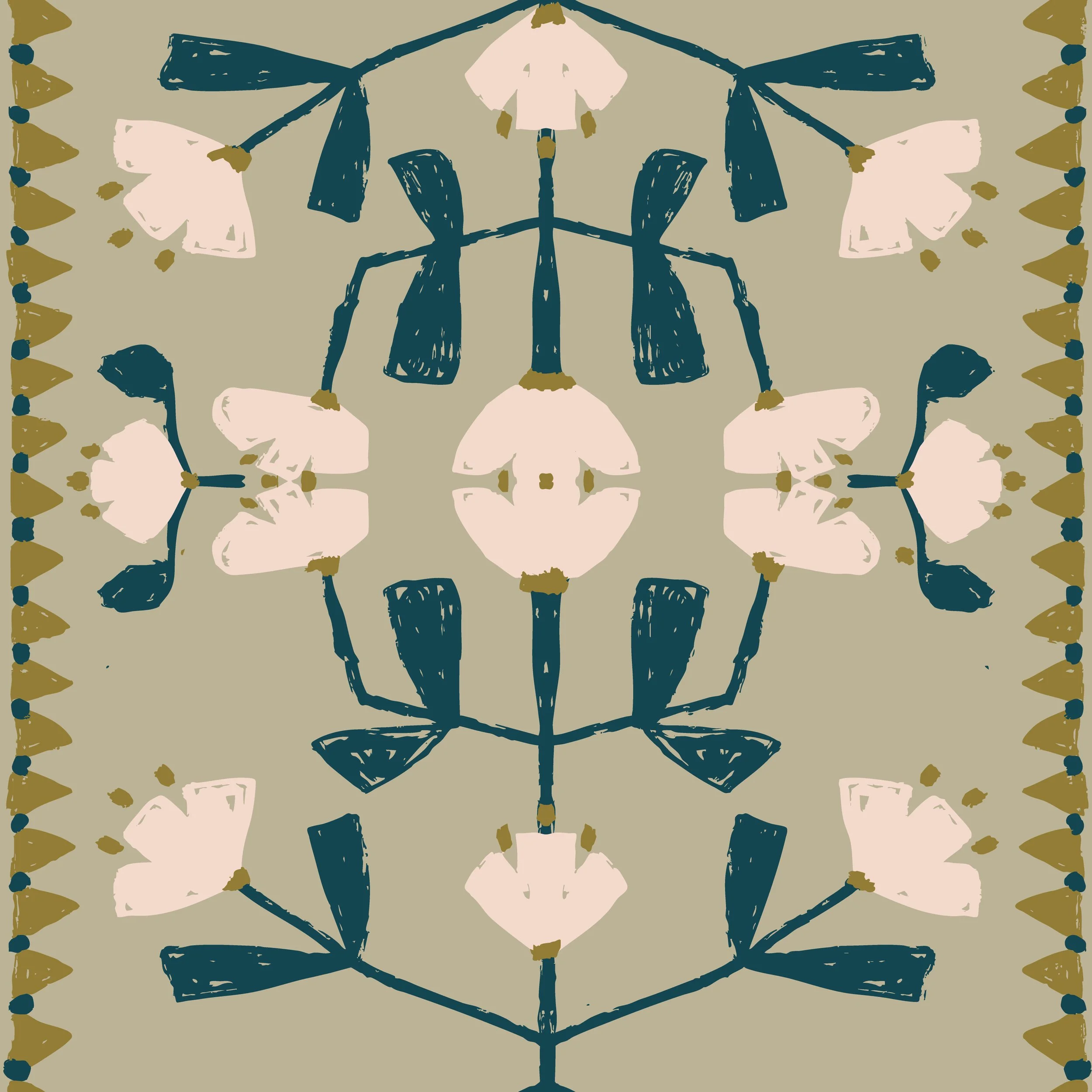 Nocturne Boho Floral Stripe