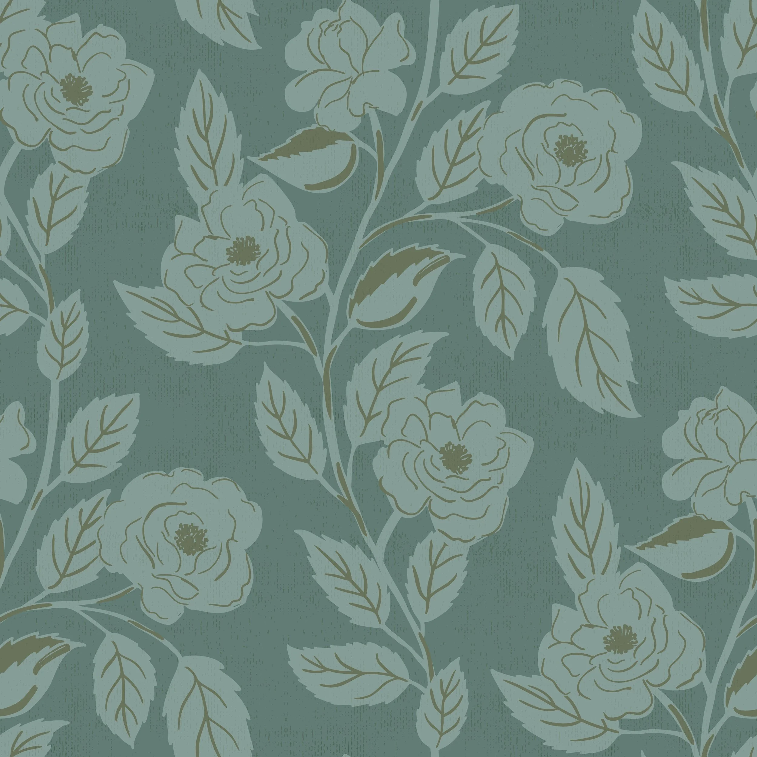 ELENI TRAILING ROSE FLORAL IN TEAL