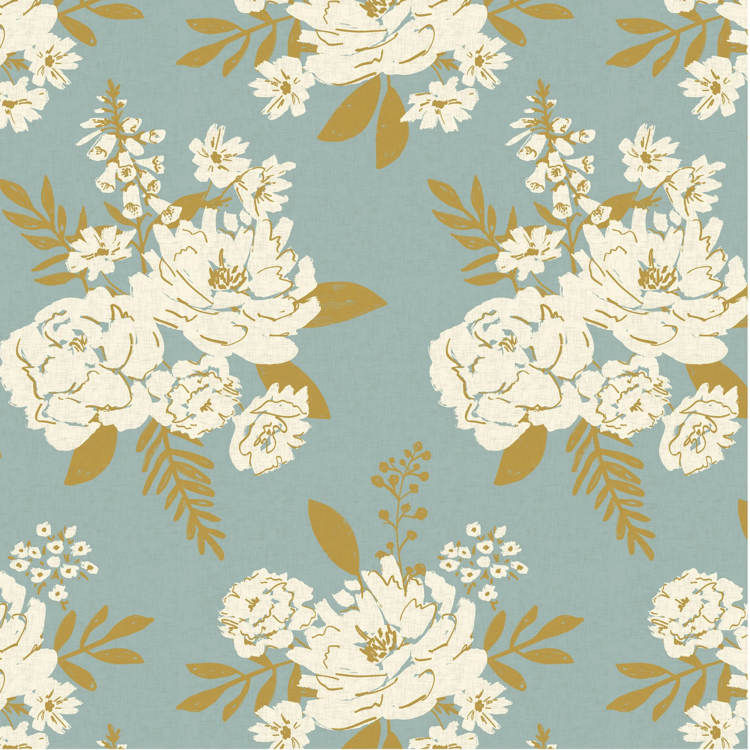 EMILIA VINTAGE FLORAL IN DUSTY TEAL