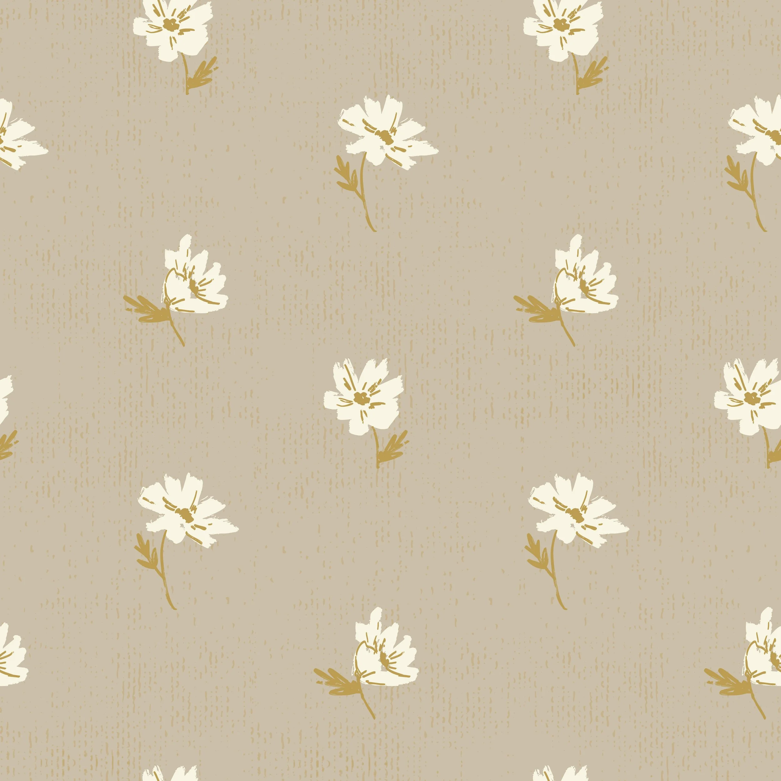 ESTHER PAINTERLY FLORAL IN BEIGE, CREAM AND GOLD