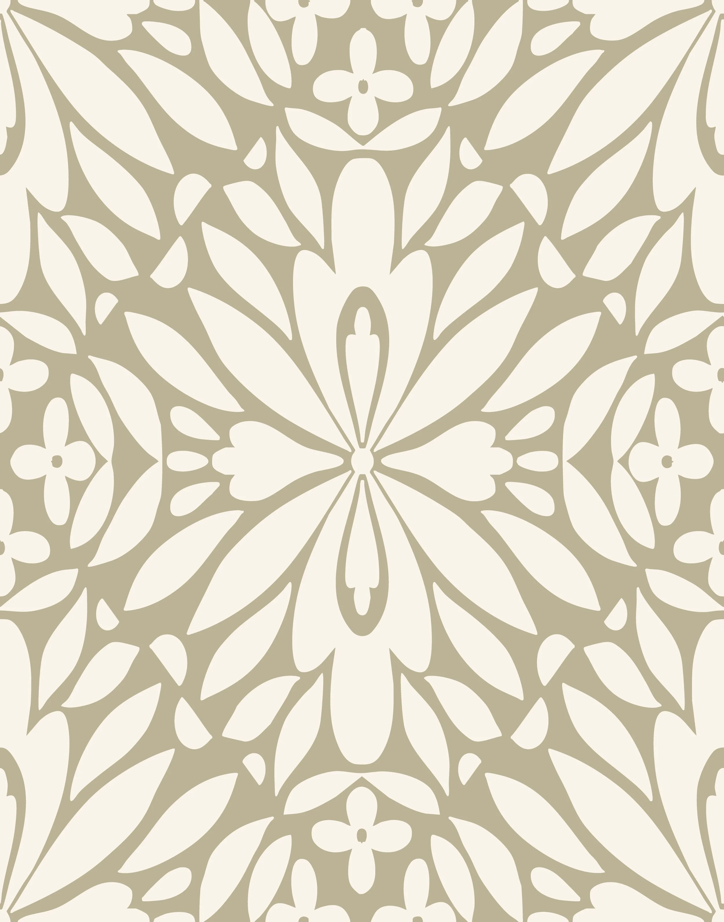 Nocturne Floral Trellis Khaki