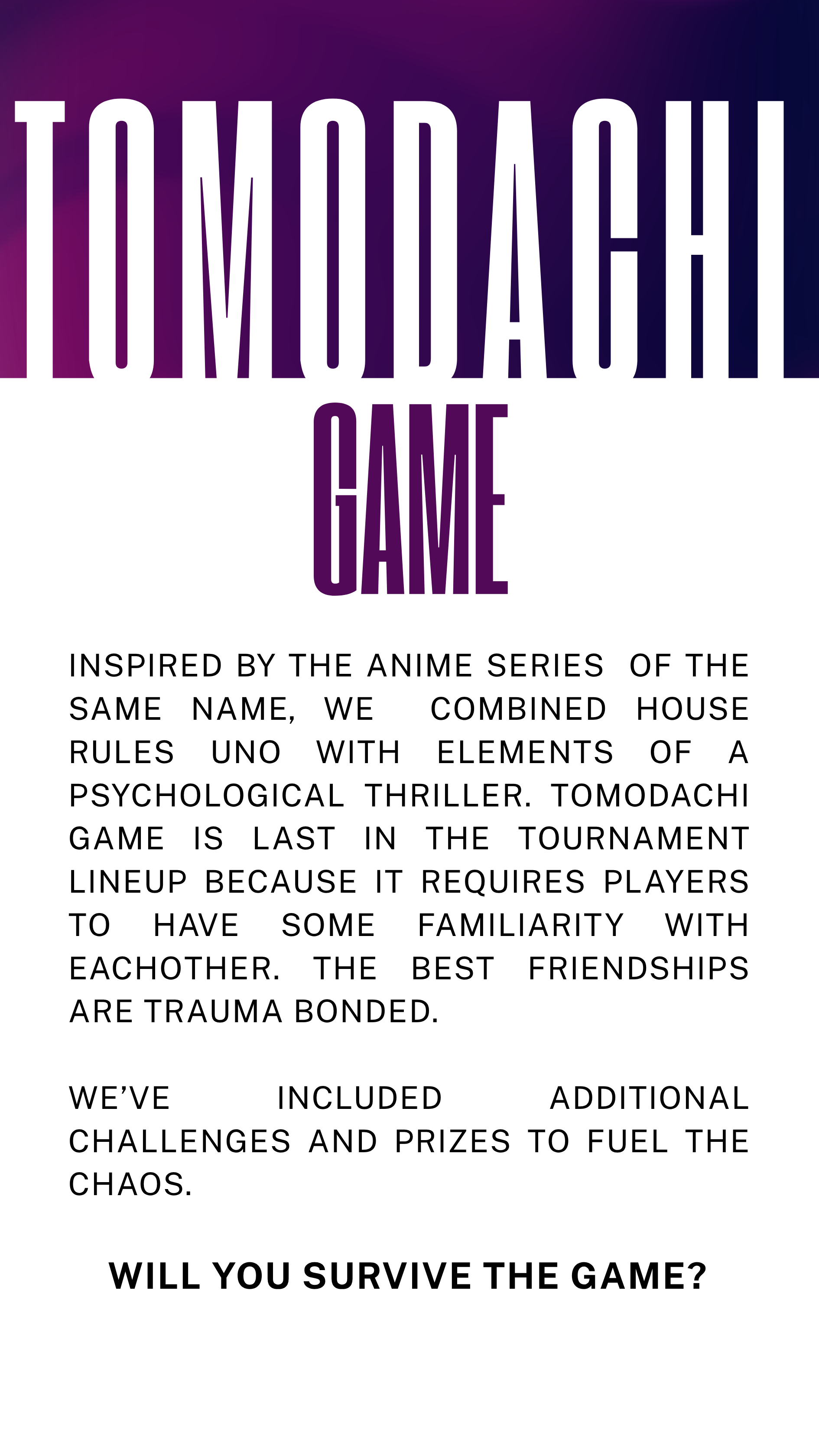 The official description of the INSPIRY X Tournament Game Tomodachi Game