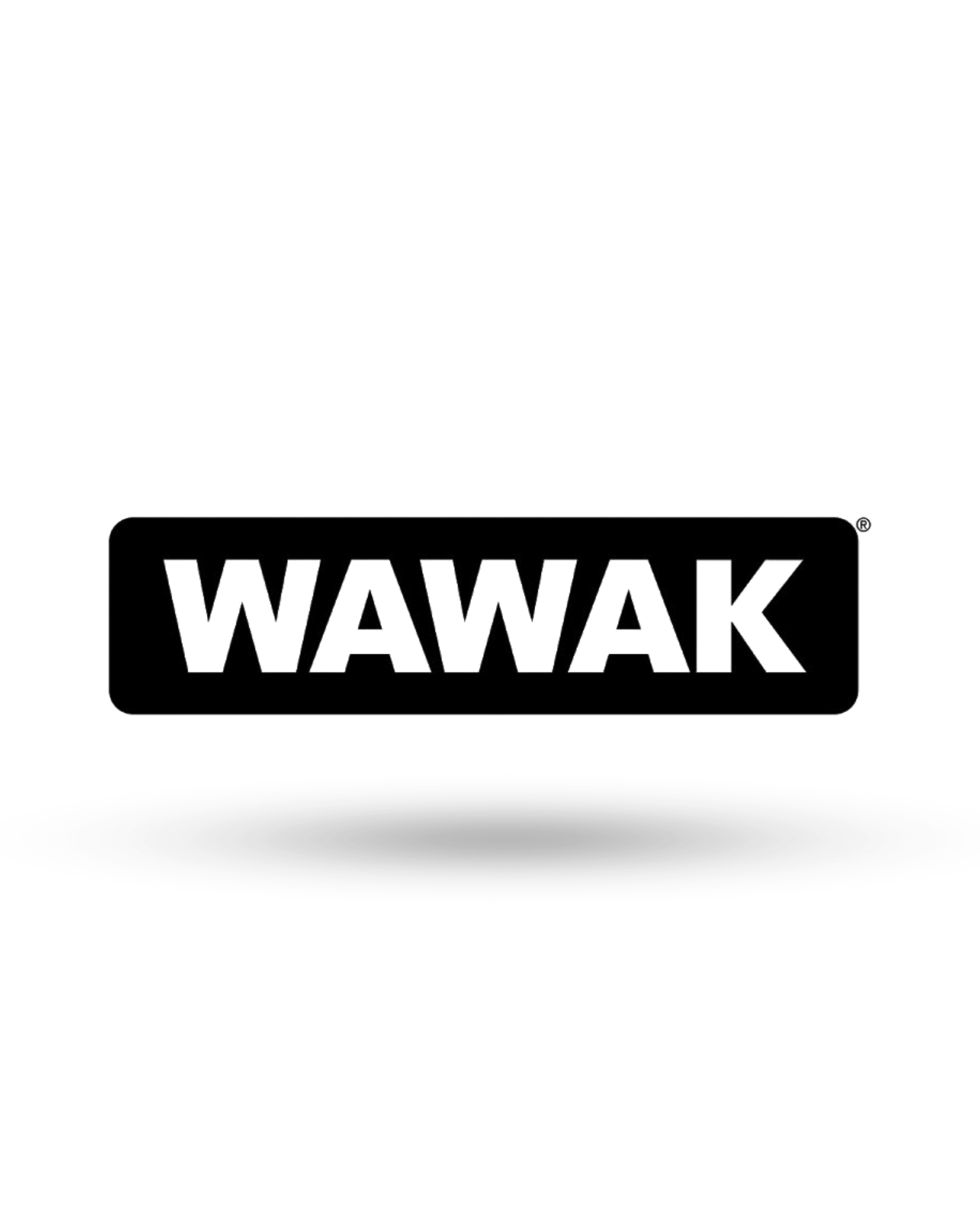The WAWAK company logo in black on a white background with shadow.