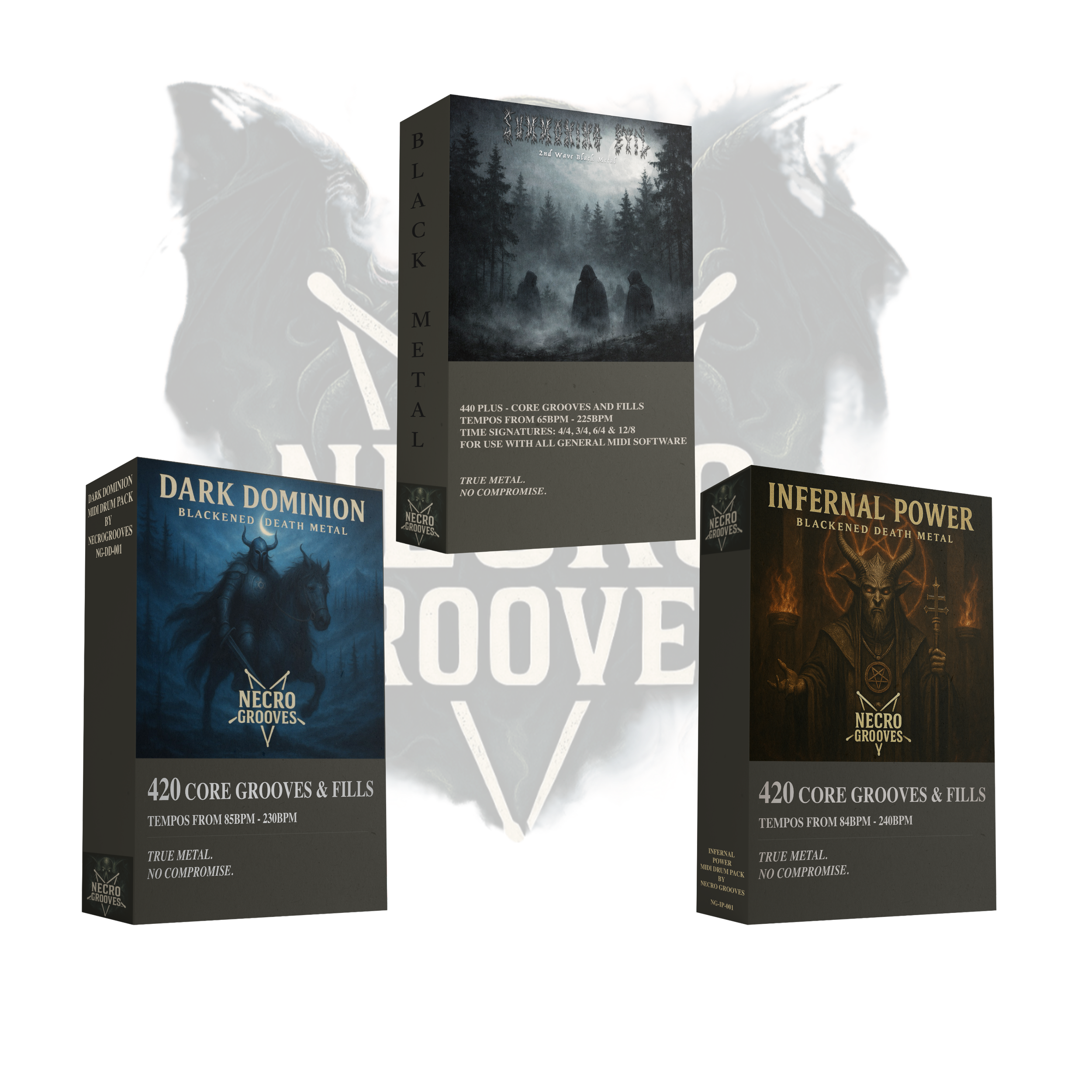 Blackened Trinity MEGA Pack | 3 Blackened Metal MIDI Drum Packs