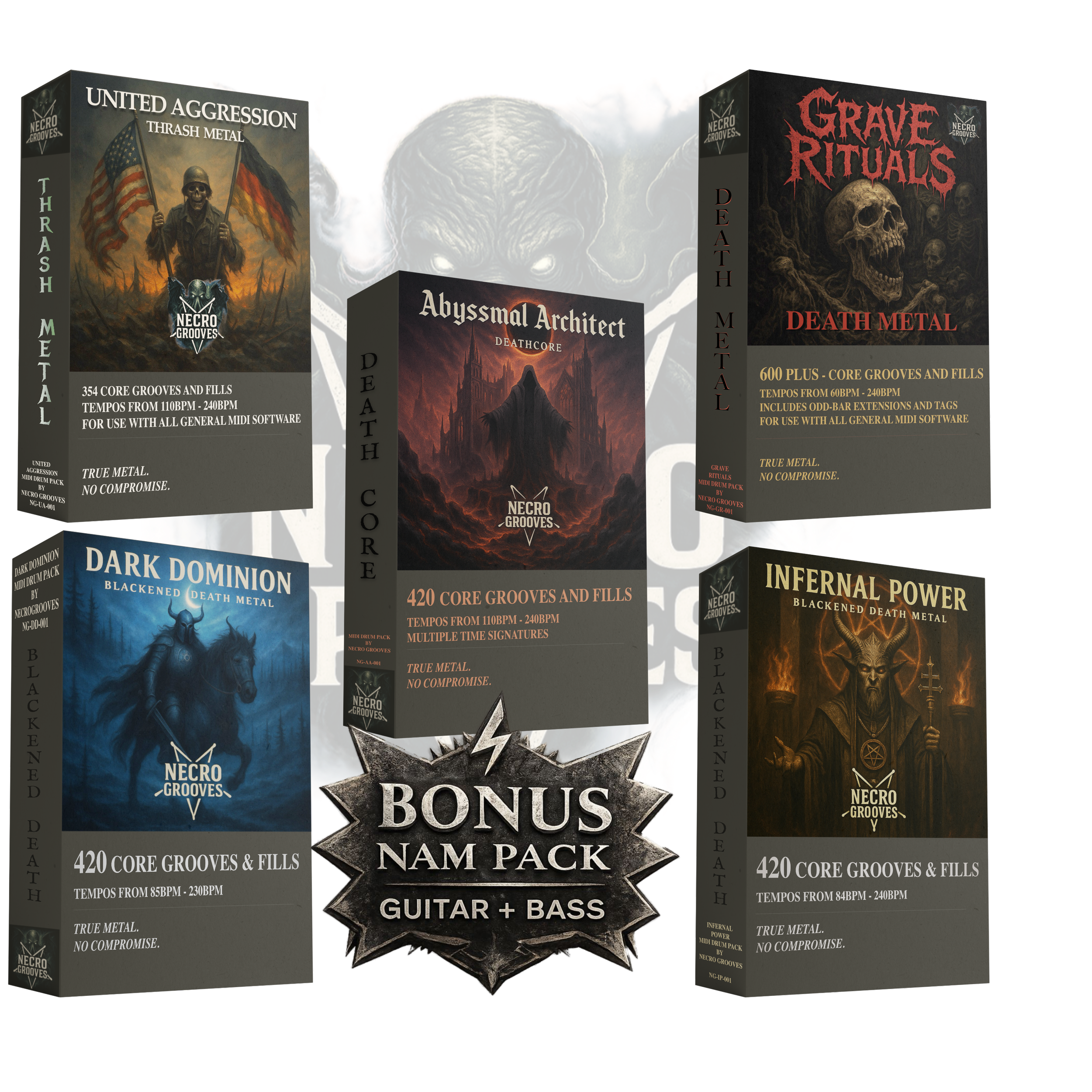 Legion Super Mega Pack | 5 Extreme Metal MIDI Drum Packs