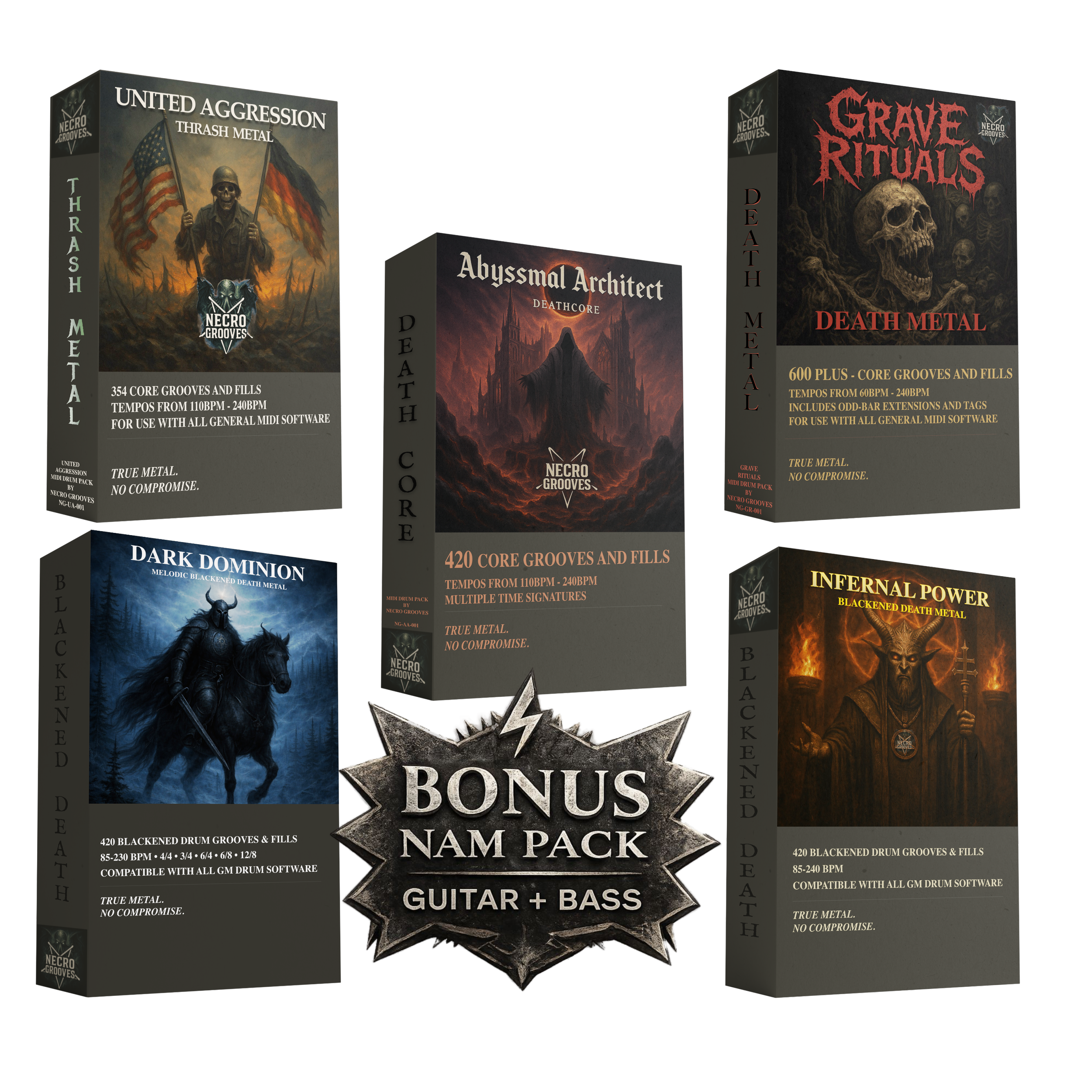 Legion Super Mega Pack | 5 Extreme Metal MIDI Drum Packs