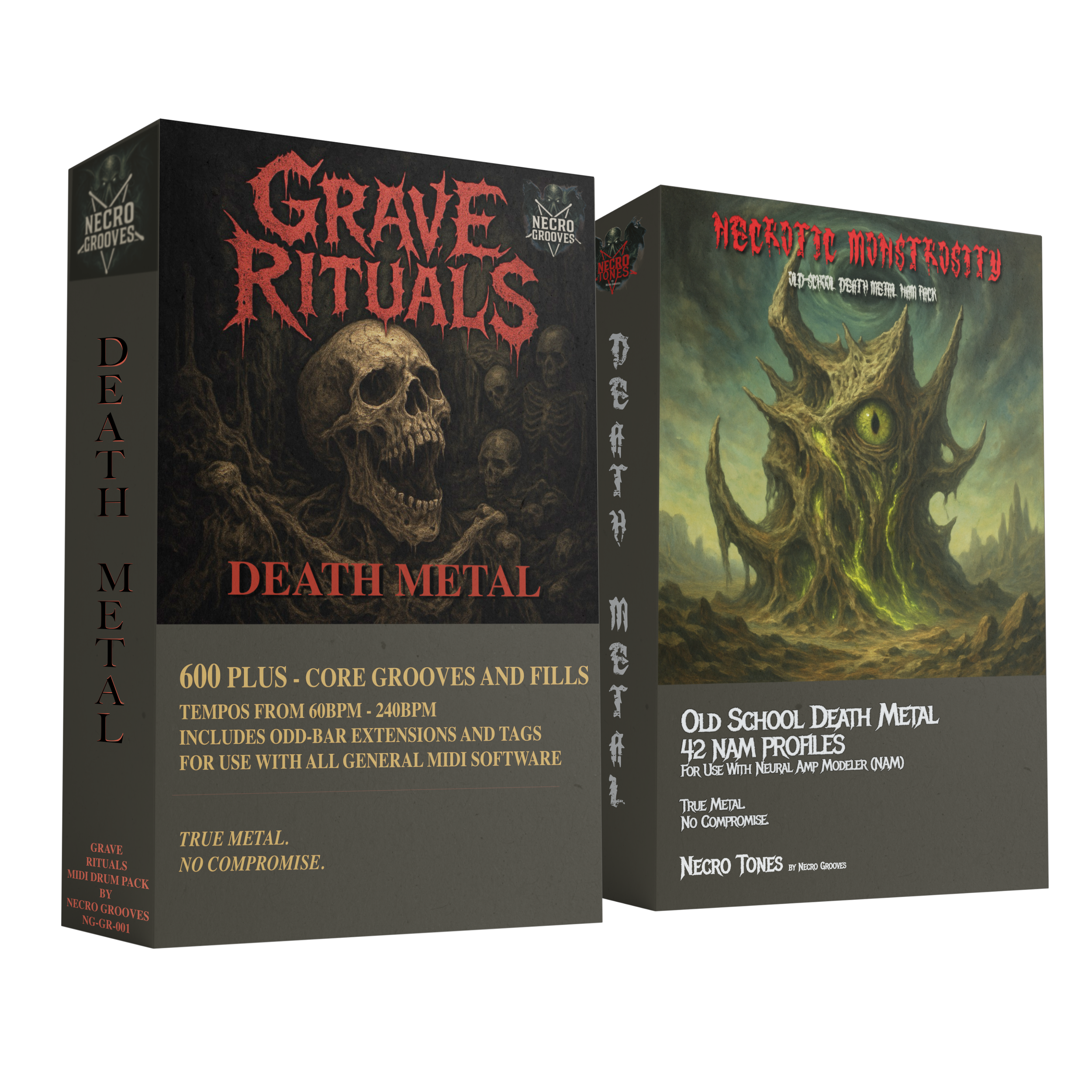 Necrotic Rituals | Old School Death Metal MIDI Drums & NAM Guitar Production Bundle
