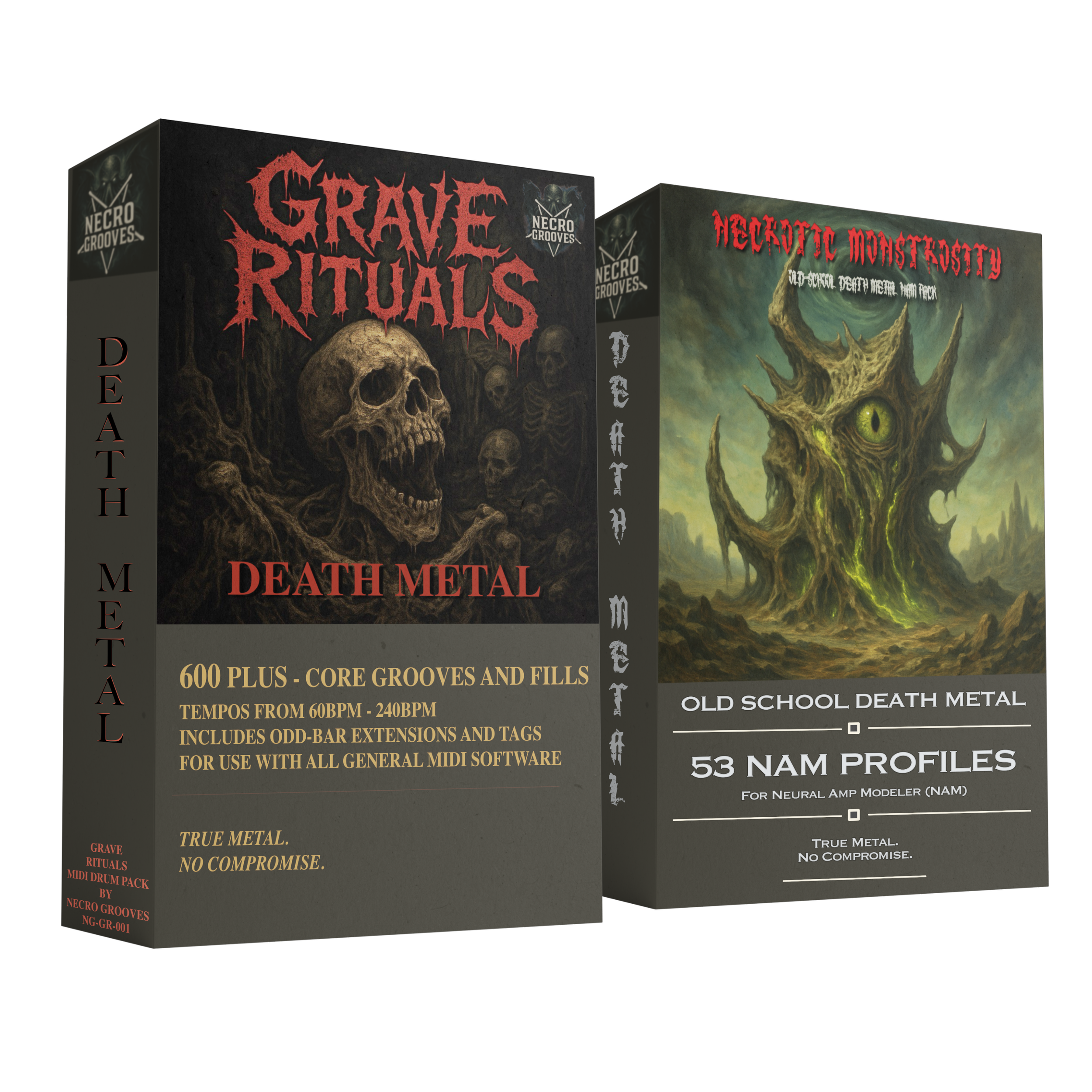 Necrotic Rituals | Old School Death Metal MIDI Drums & NAM Guitar Production Bundle