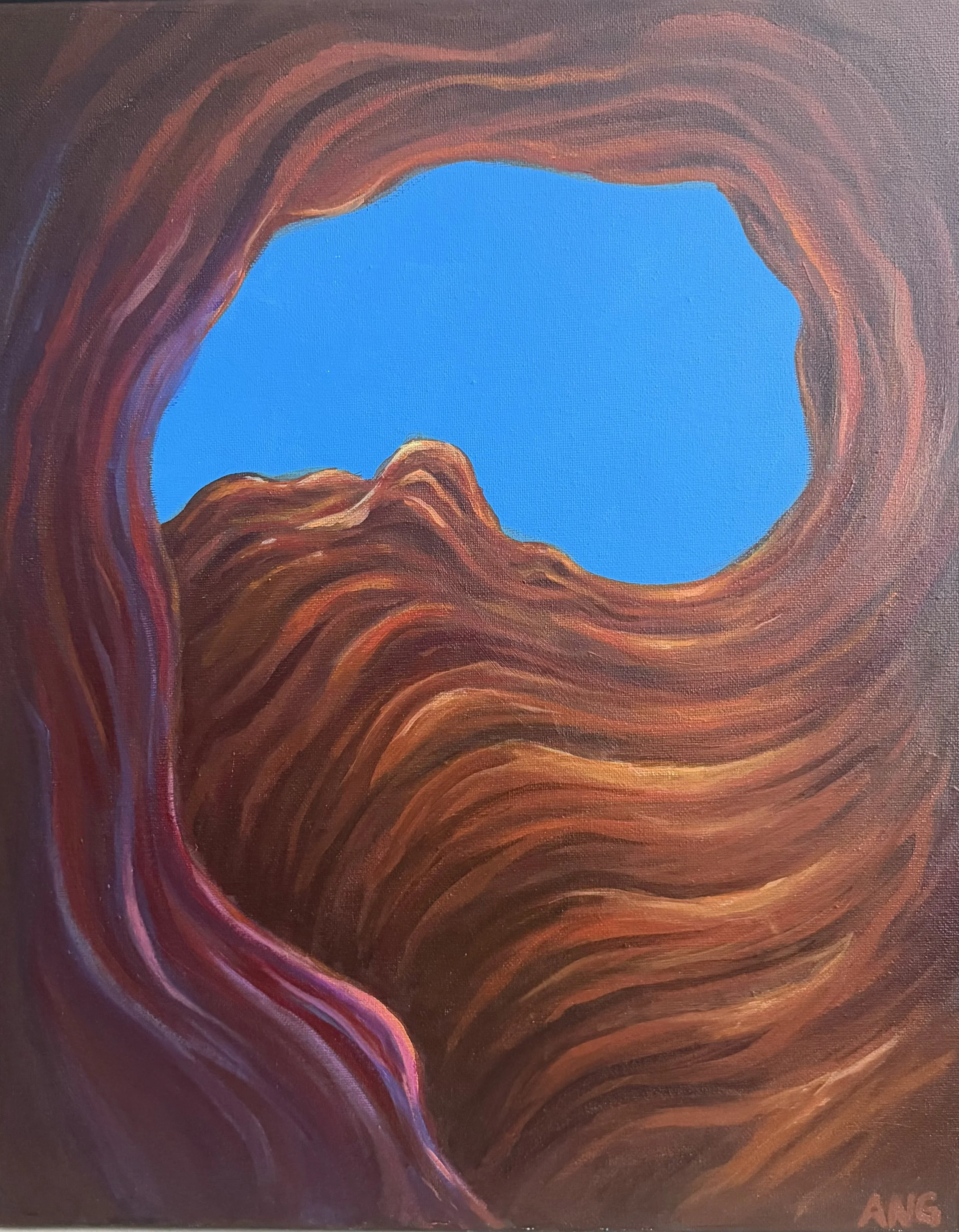"Convergence" acrylic on canvas, 16x20inches, 2026.
