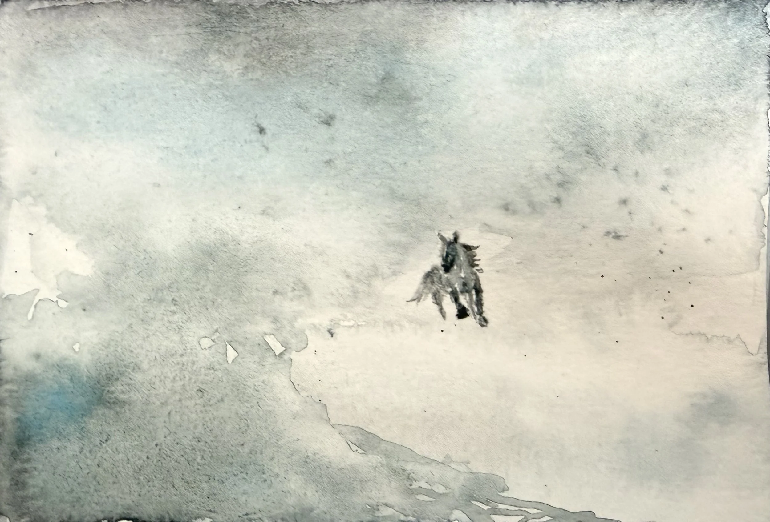 "Year of the Horse" watercolor, 4 x 6 inches, 2026.