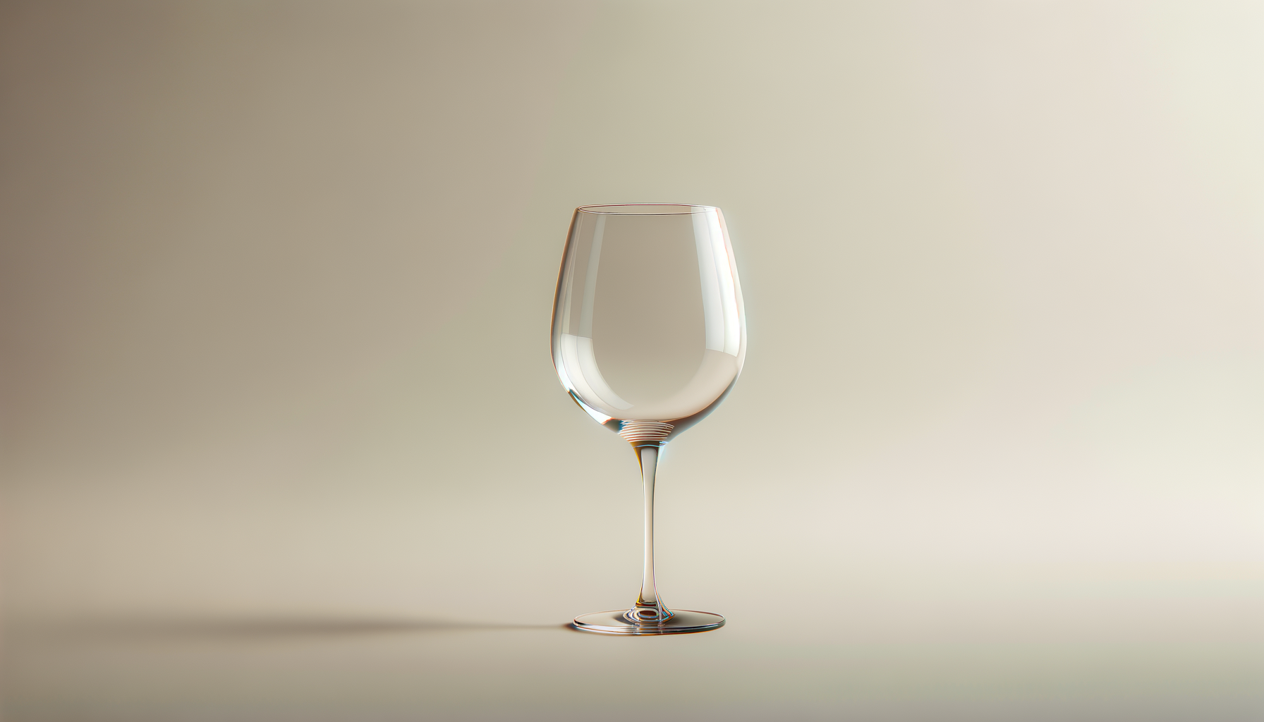 Empty wine glass on a neutral background.