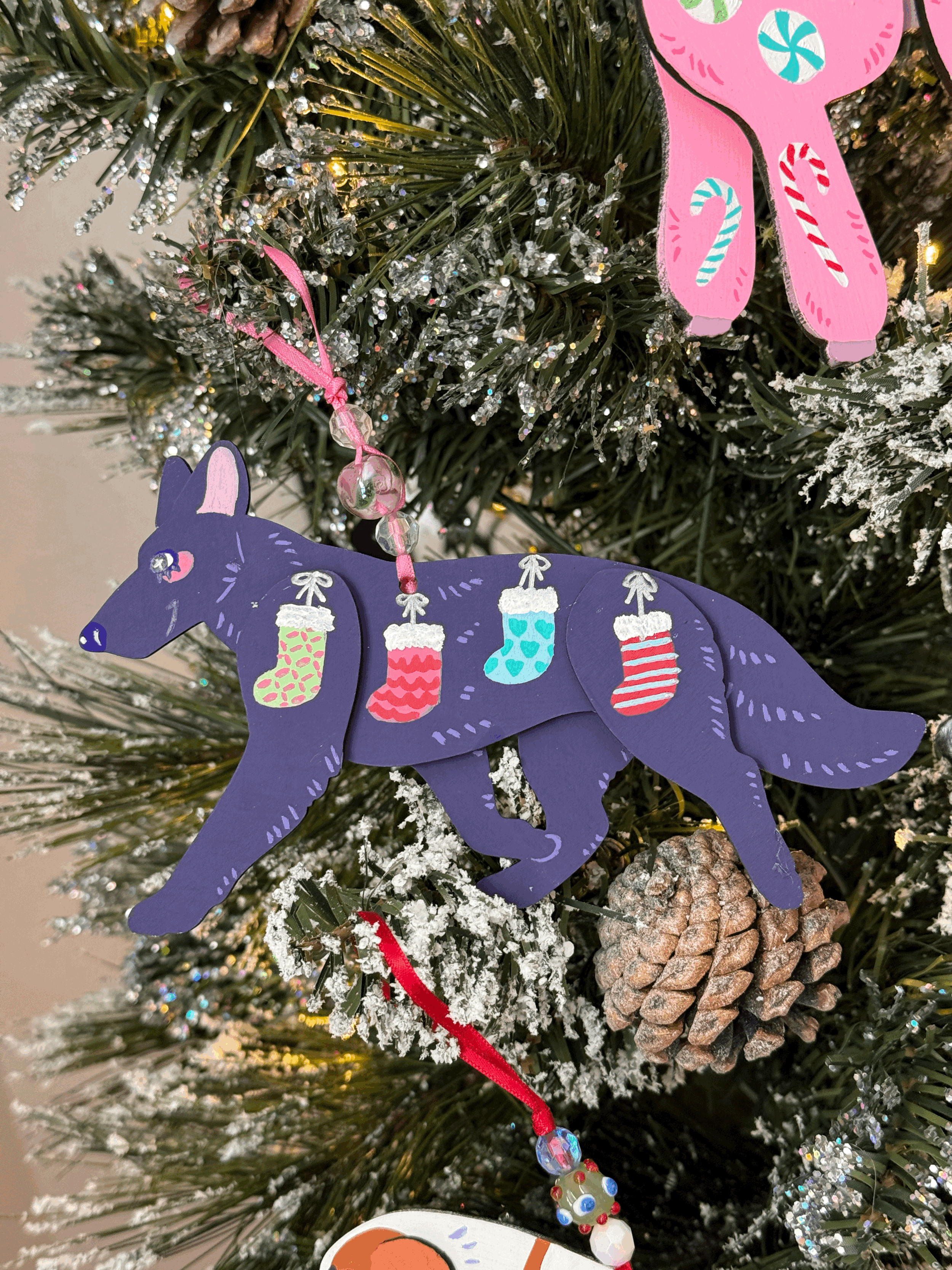 German Shepherd - ORNAMENT - Stockings - Hand Painted