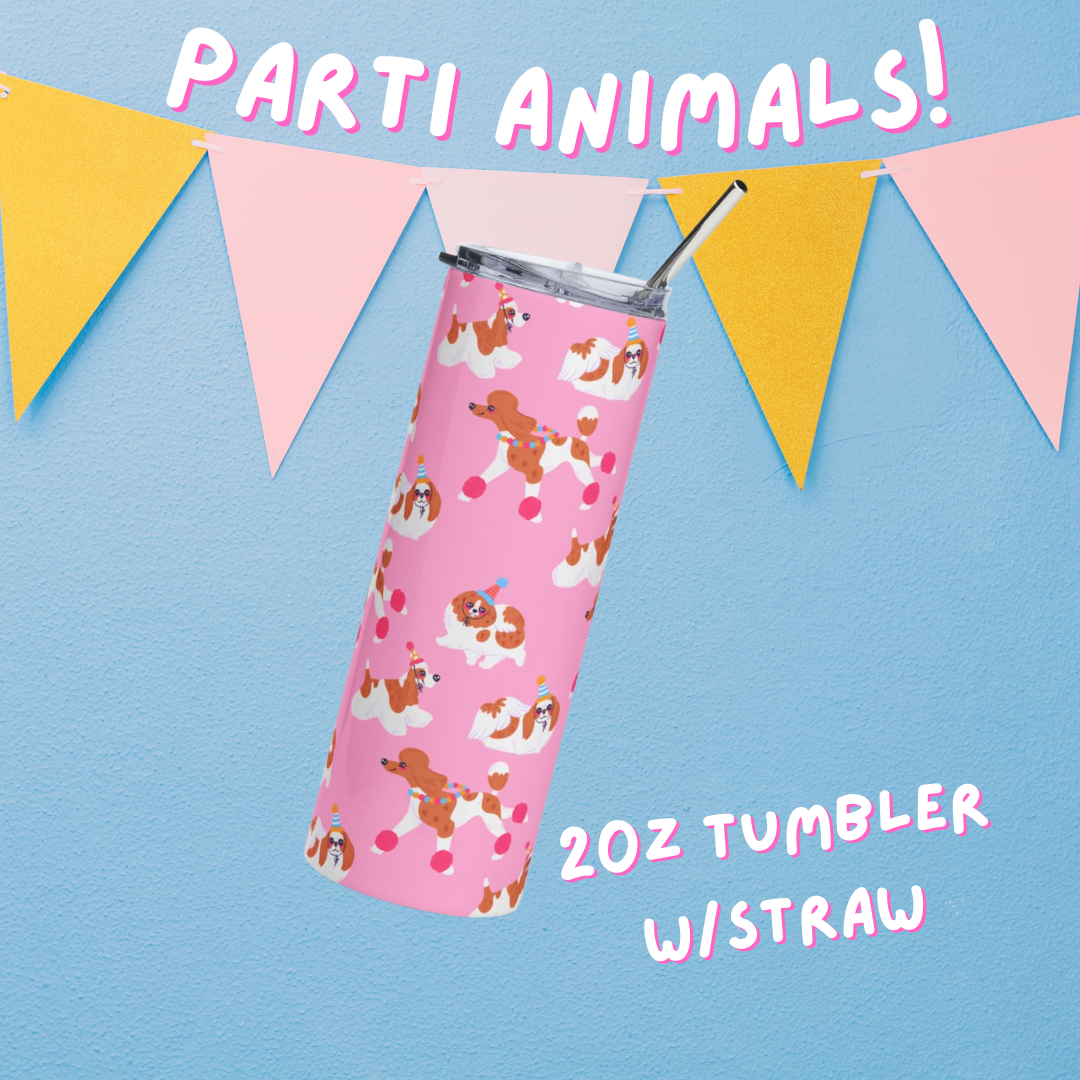 PARTI ANIMALS - 20oz Tumbler w/straw