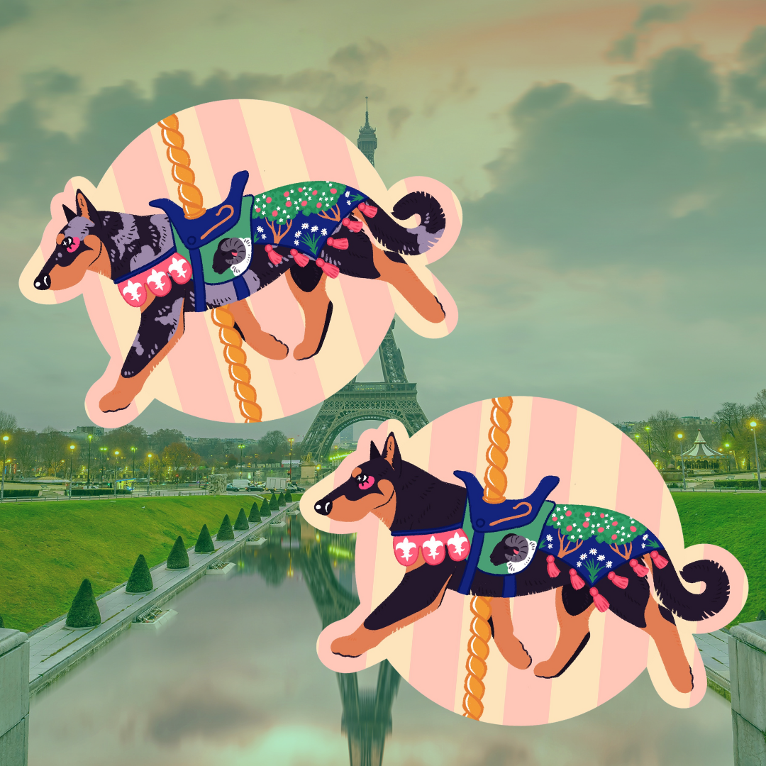 BEAUCERON - Canine Carousel - Waterproof Sticker 2.5"