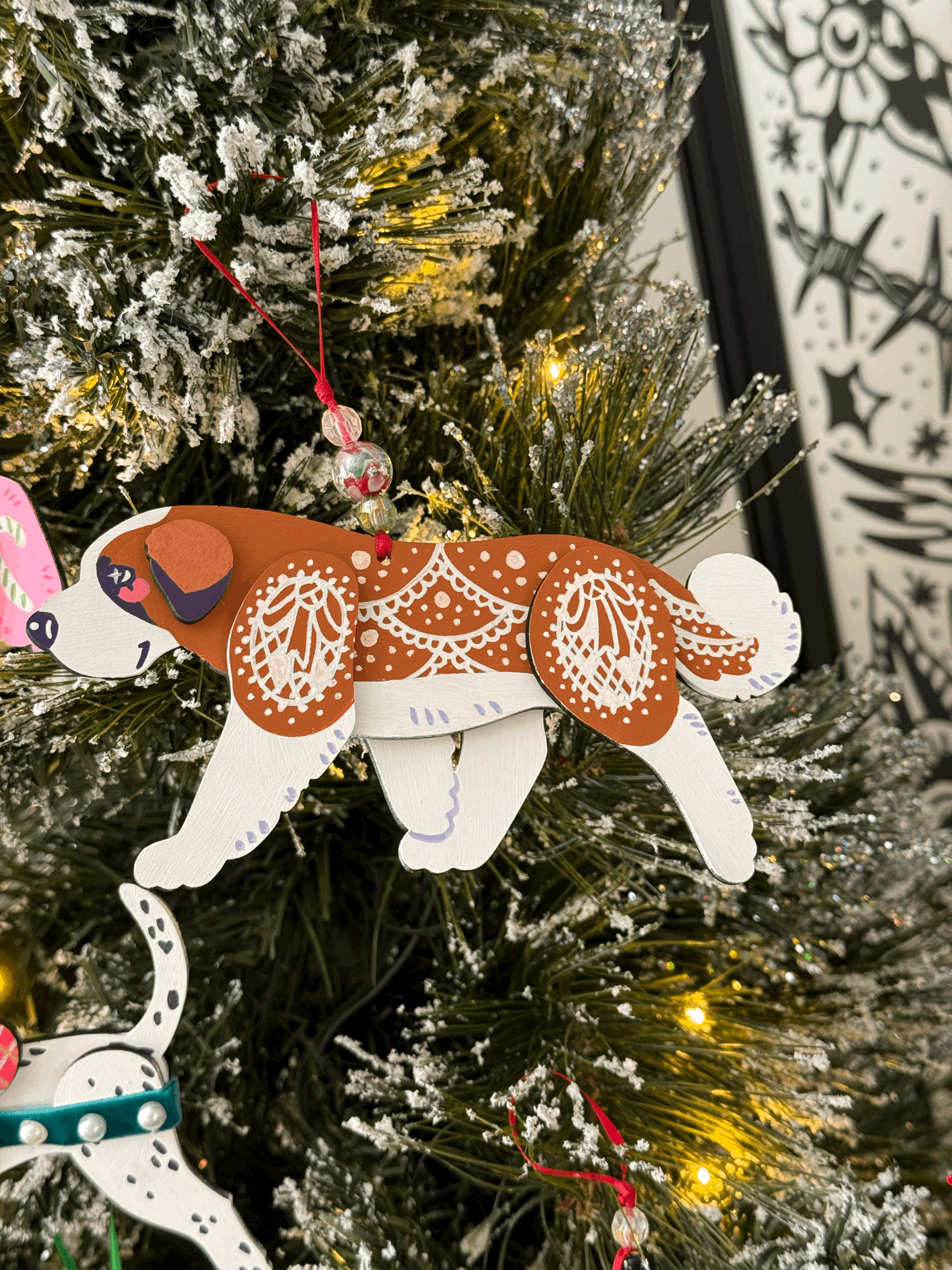 Saint Bernard - ORNAMENT - Gingerbread Giant - Hand Painted