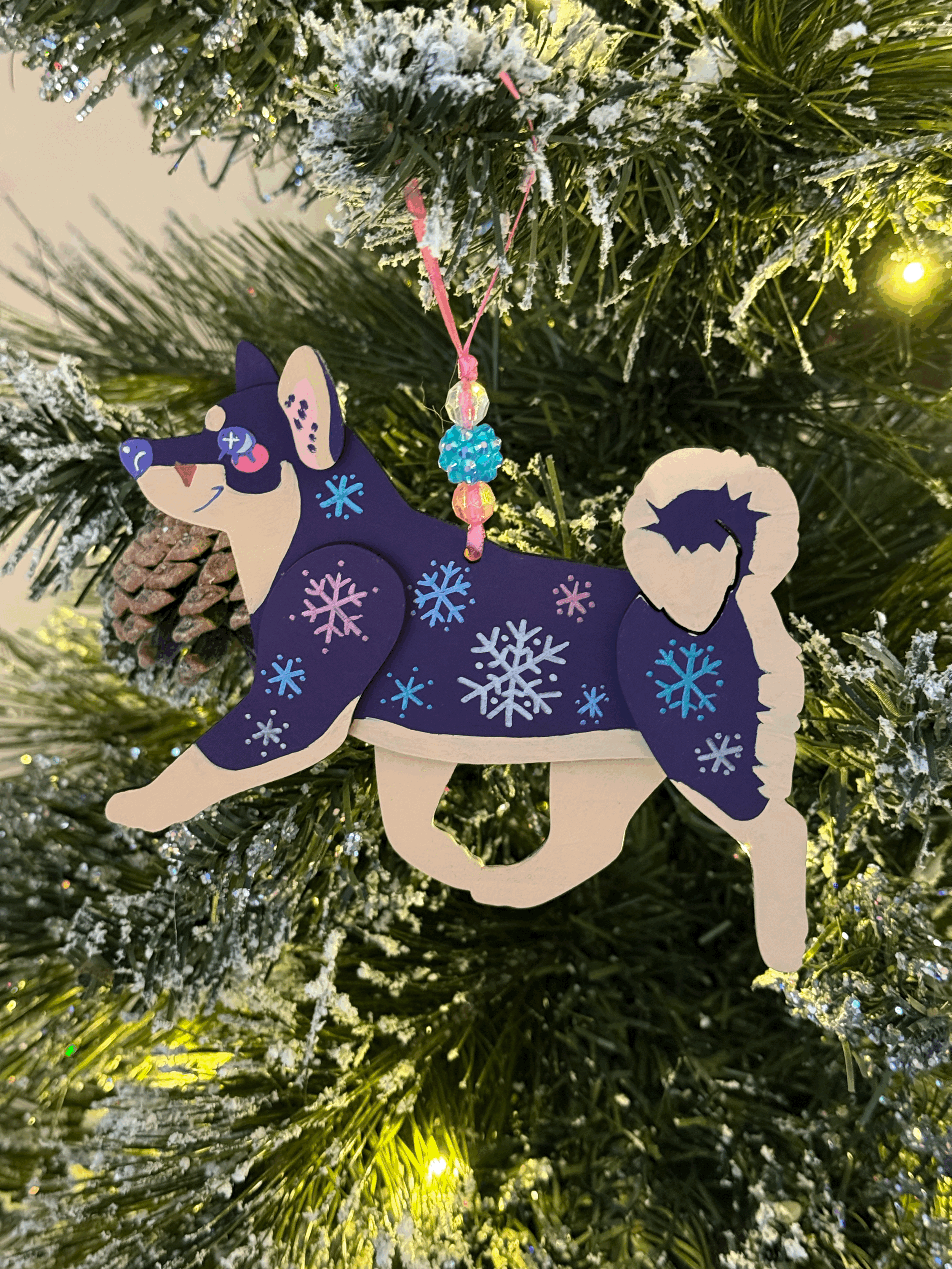 Shiba Ina - ORNAMENT - Winter Wonderland - Hand Painted