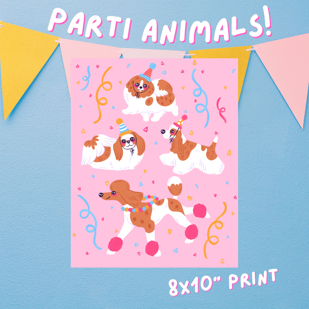 PARTI ANIMALS - 8x10" Print