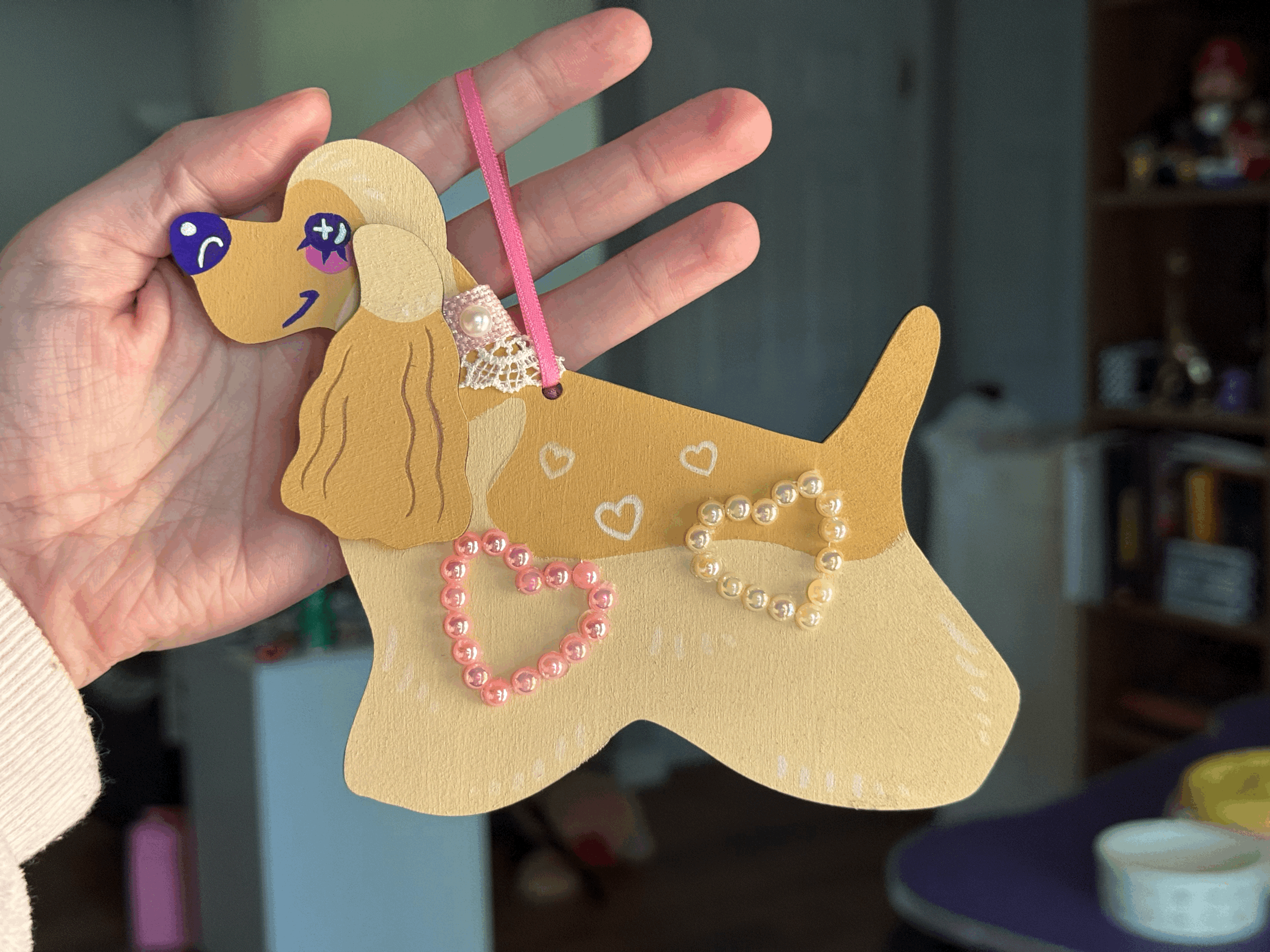 Coquette - Pearl Hearts Cocker Spaniel - Ornament