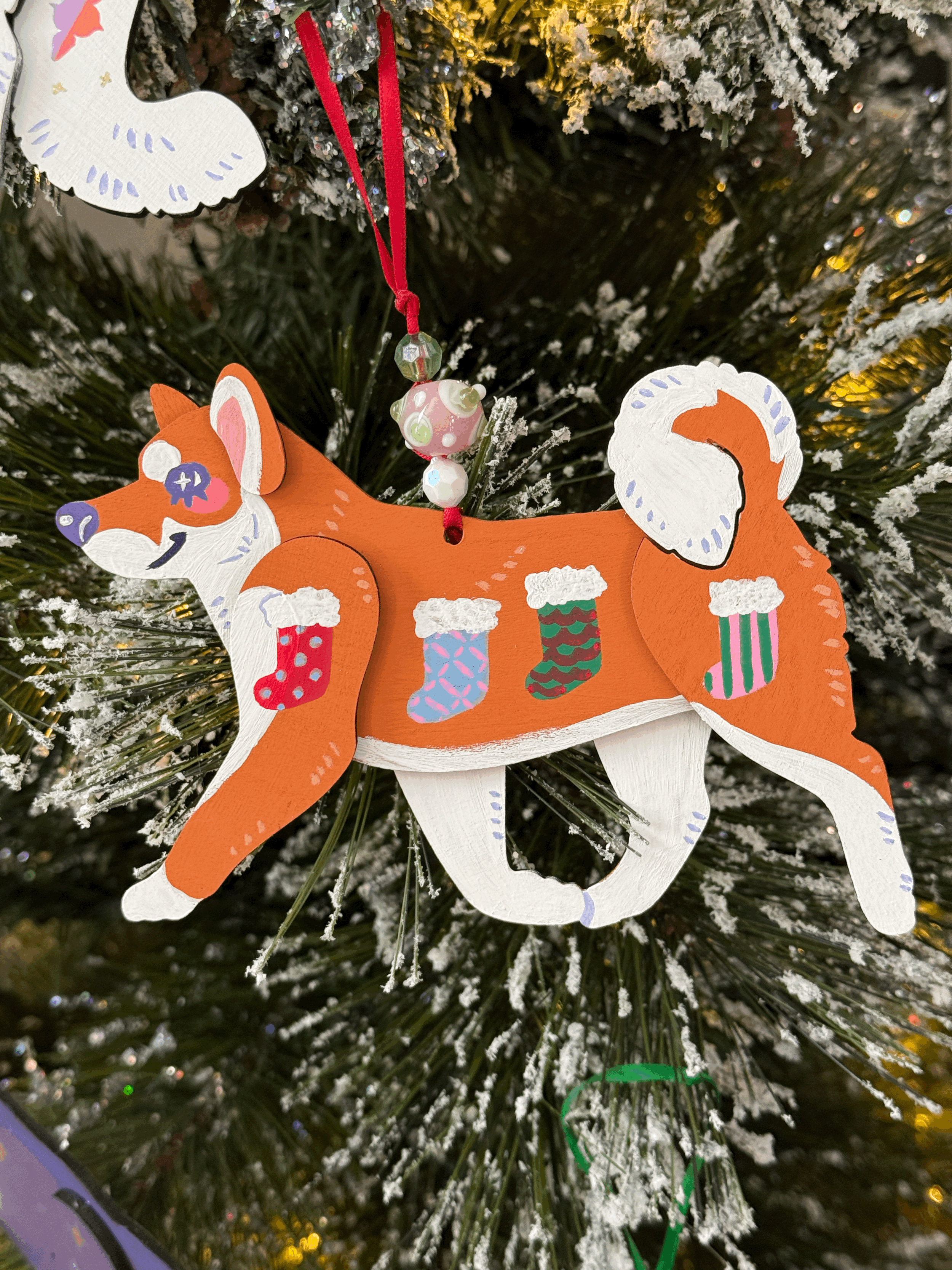 Shiba Ina - ORNAMENT - Stockings - Hand Painted