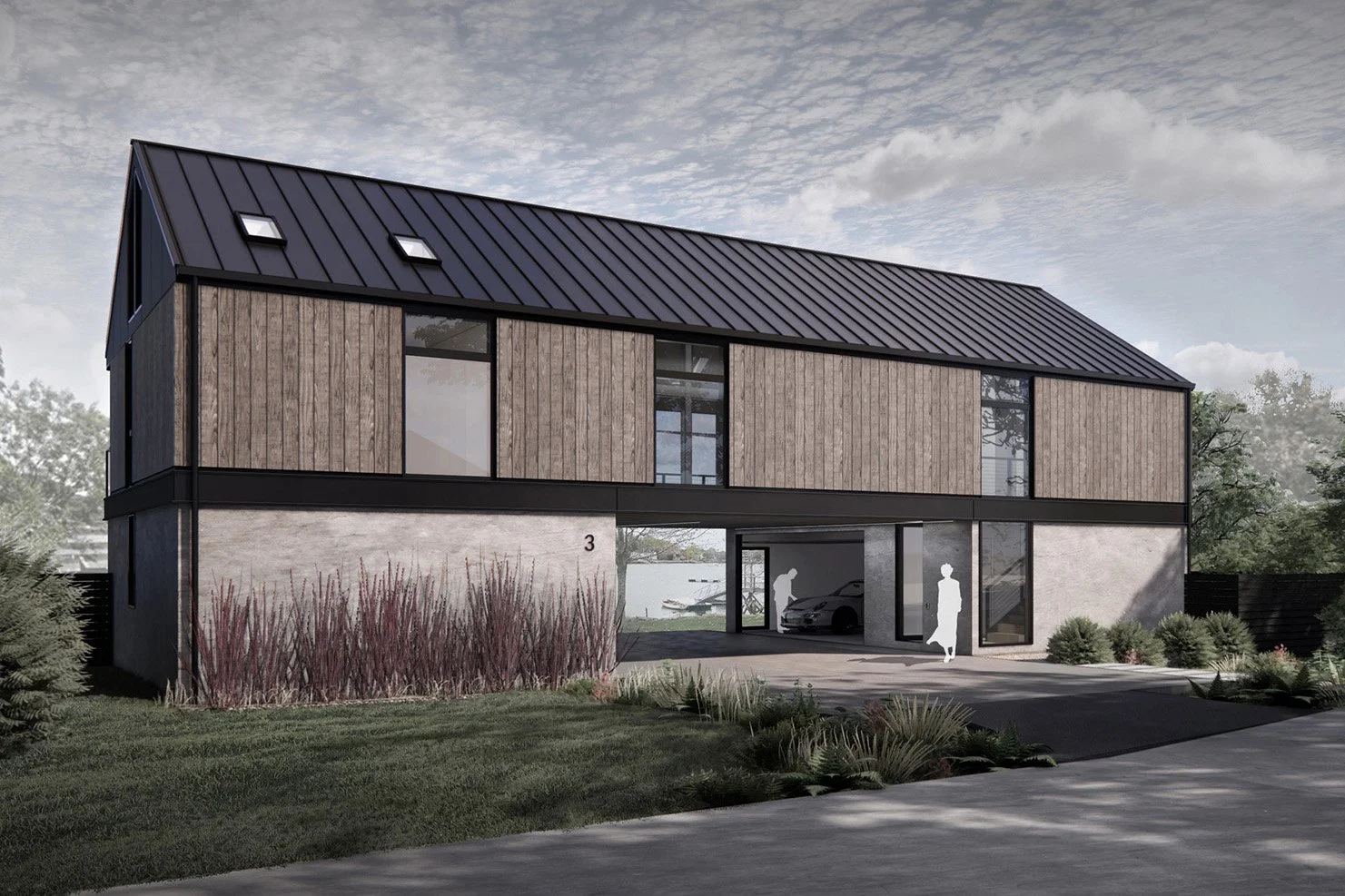 A new house concept for a waterfront lot in Gloucester, MA.