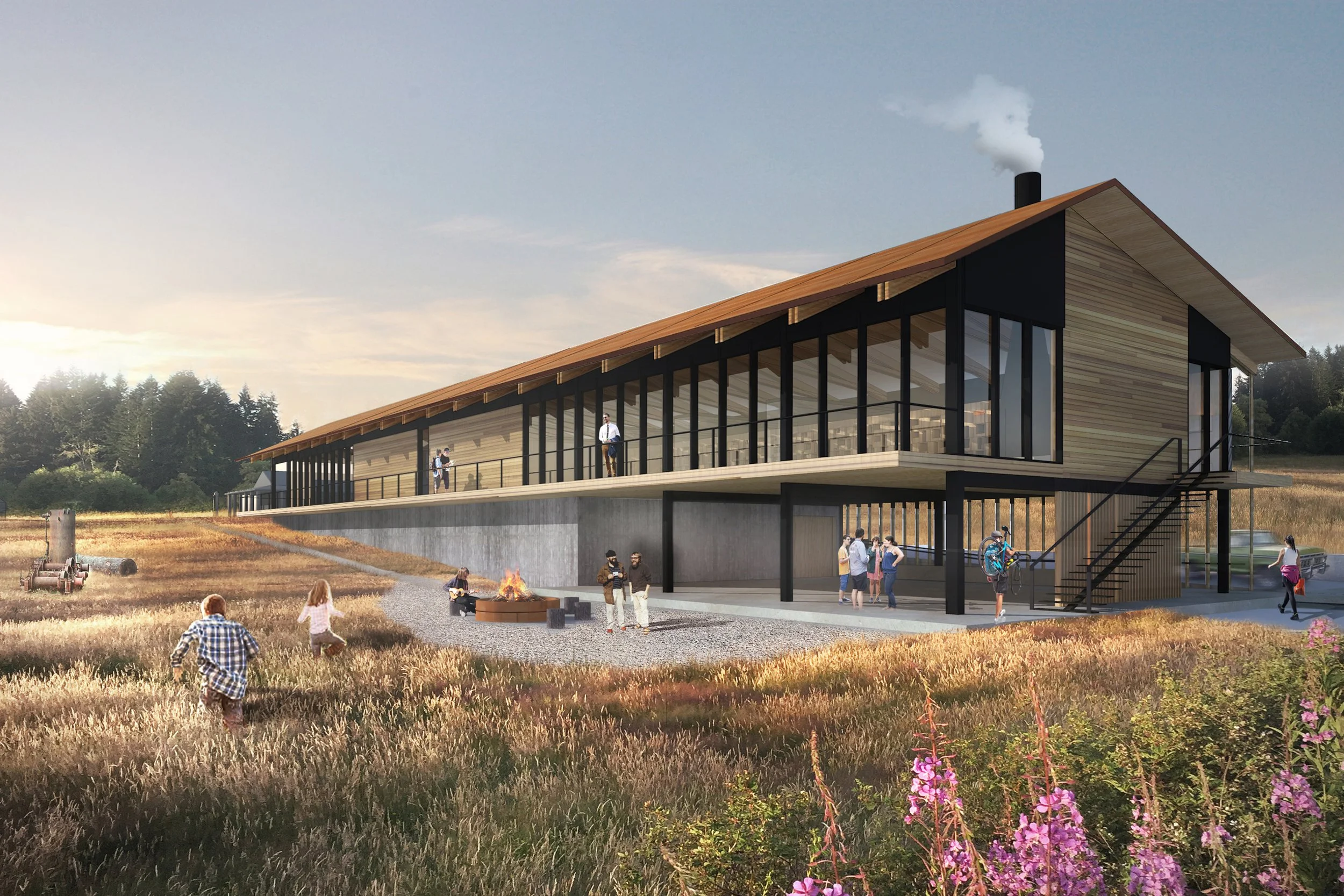 A concept for a modern new logging museum in Oregon.