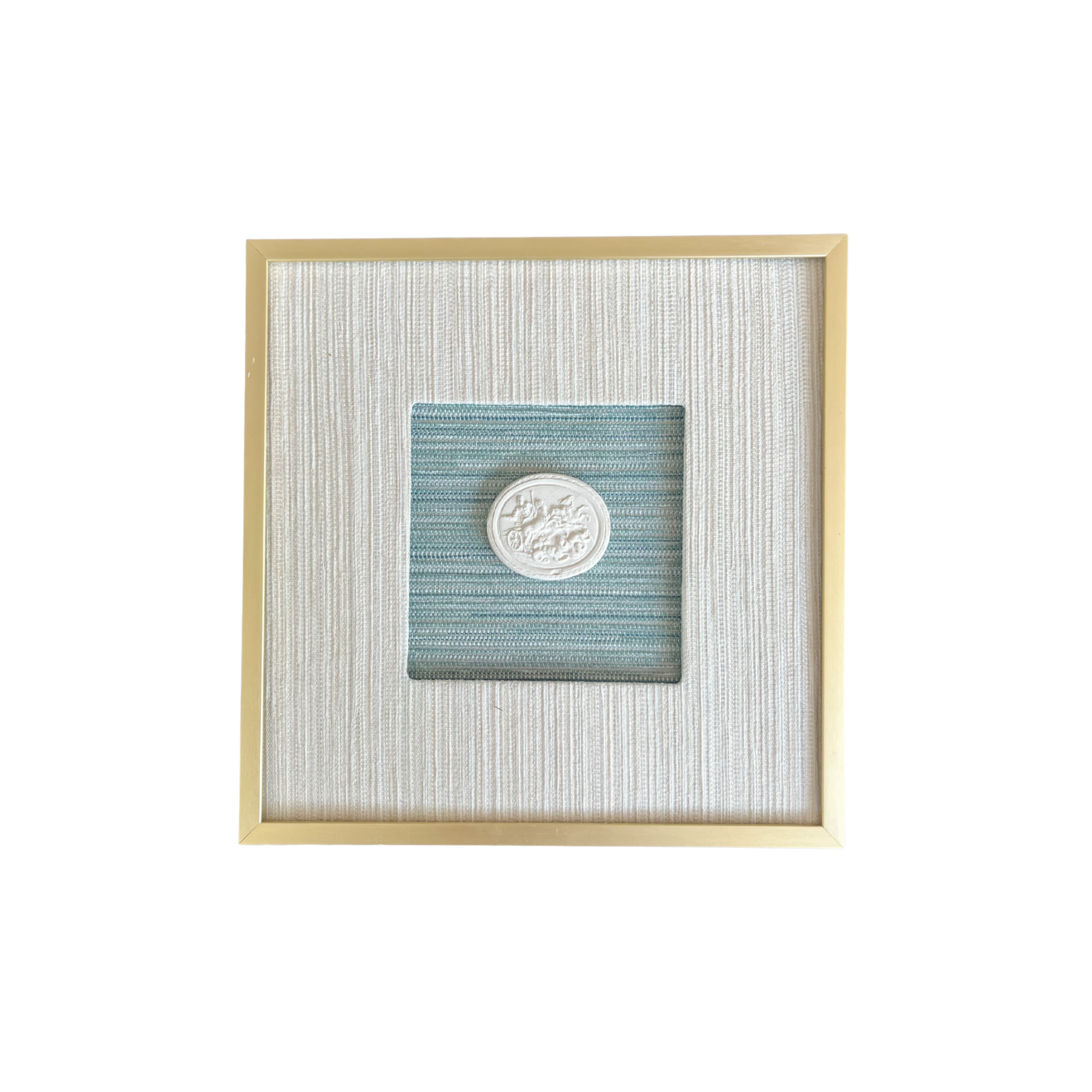 11x14" 11 by 14 soft gold framed grand tour intaglio with customizable back mat color and intaglio