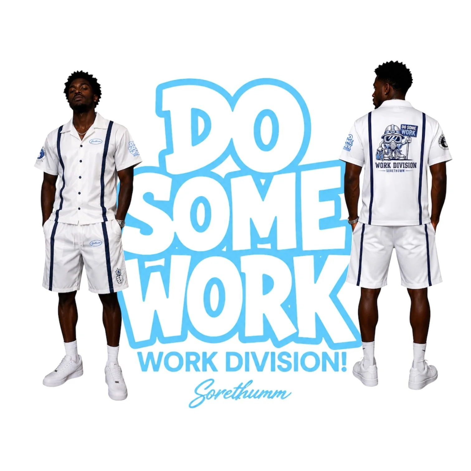 WORK DIVISION WINDBREAKER WHITE/NAVY