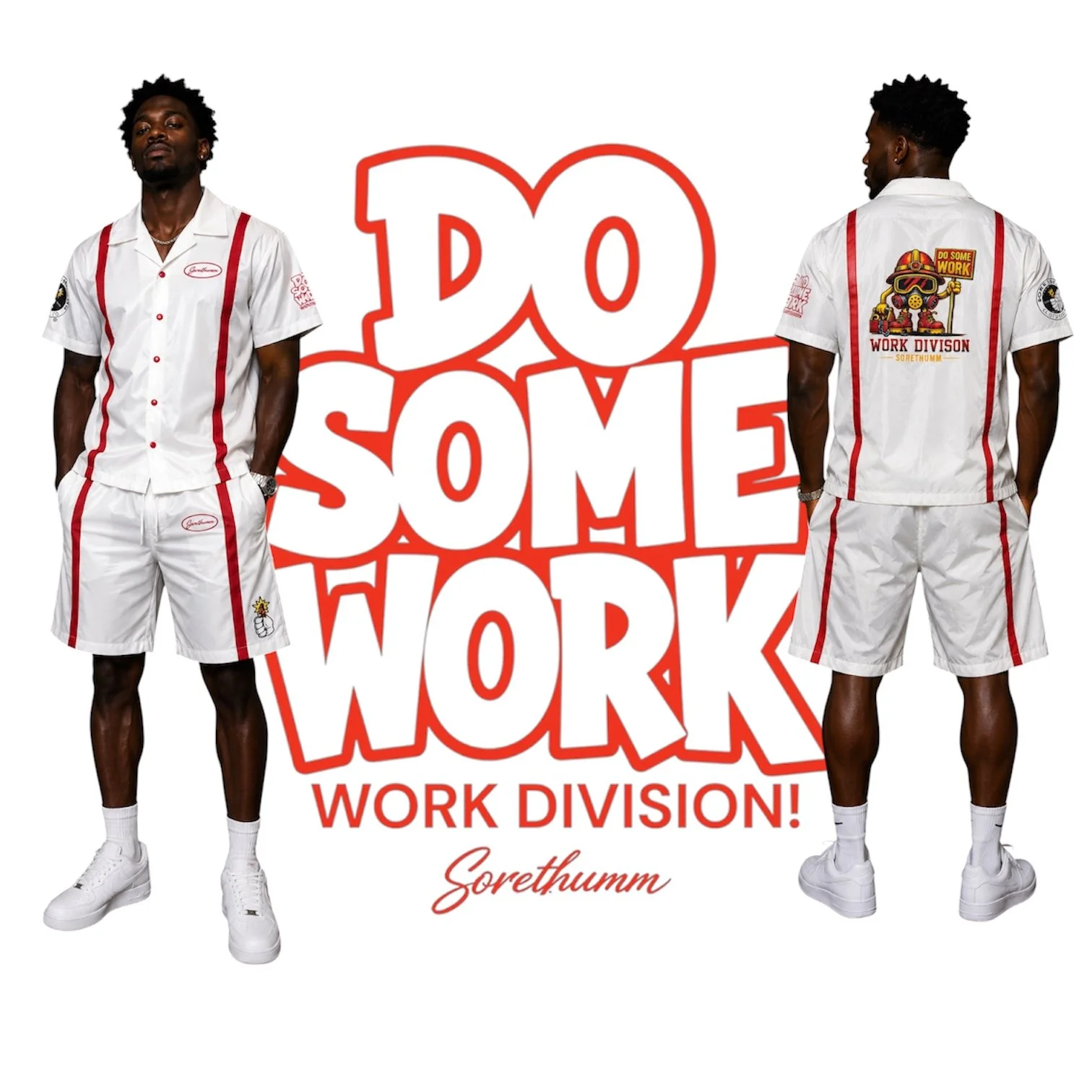 WORK DIVISION WINDBREAKER WHITE /RED