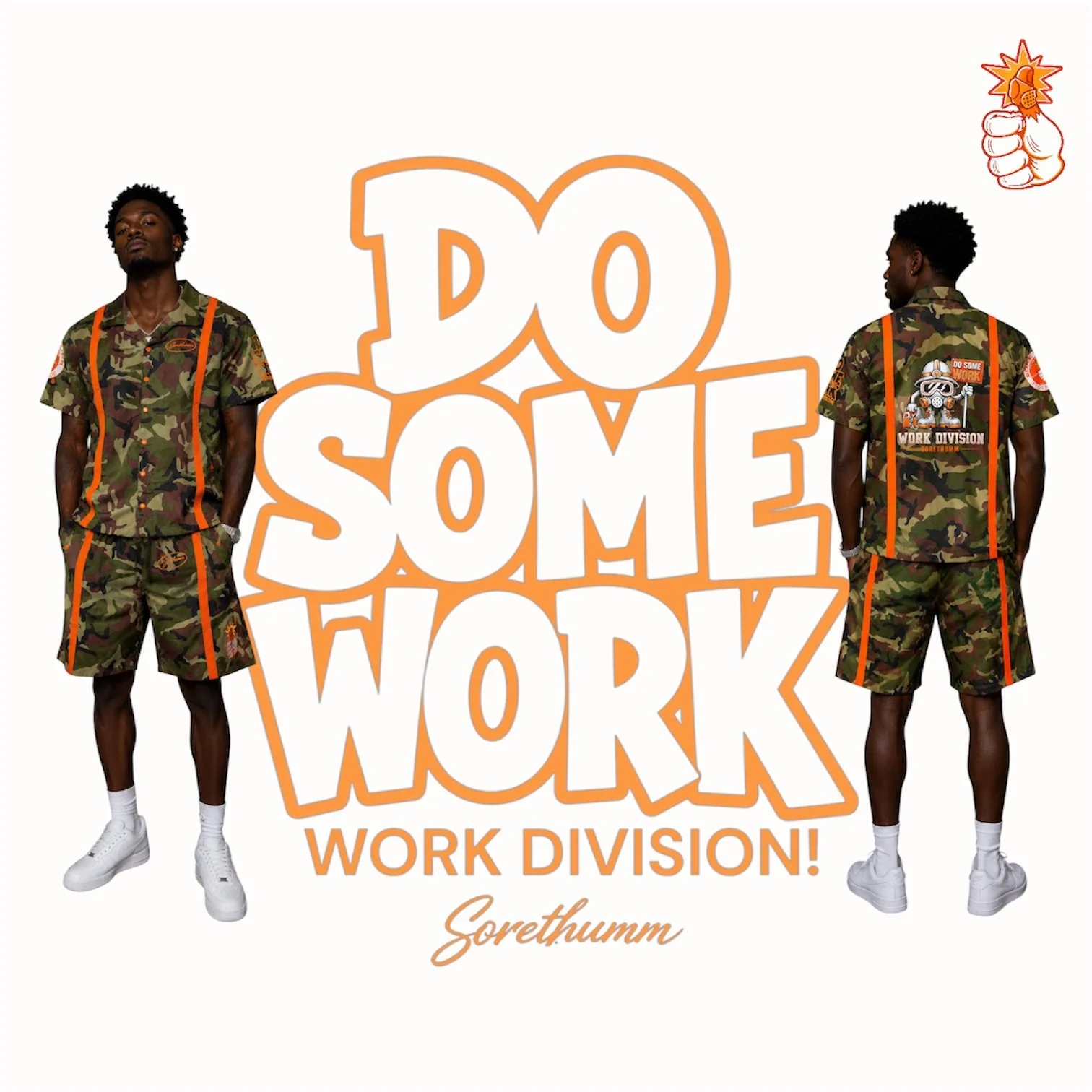 WORK DIVISION WINDBREAKER CAMO/ORANGE