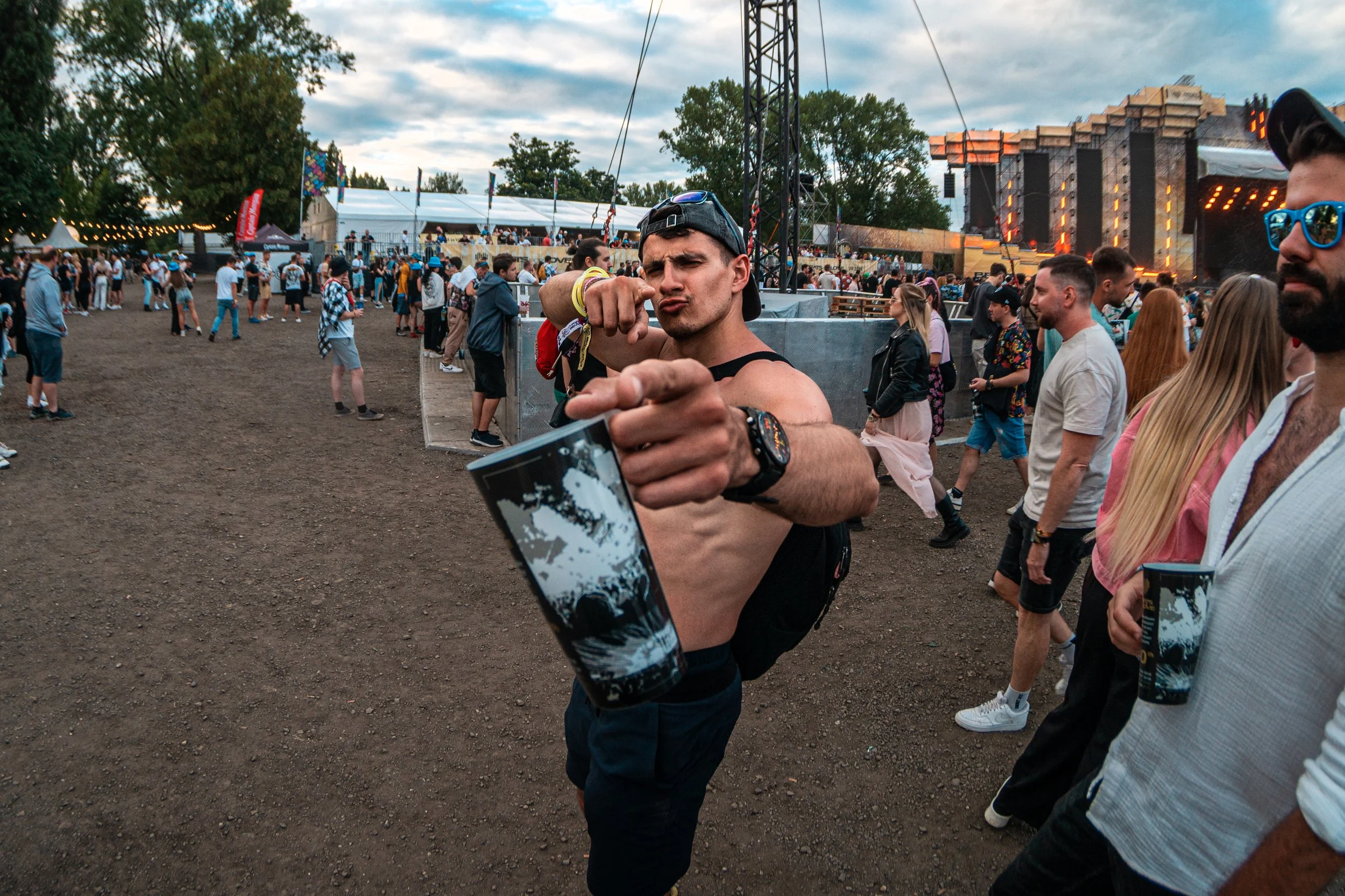 Outdoor festival crowd at Beats for Love music festival Ostrava Czech Republic