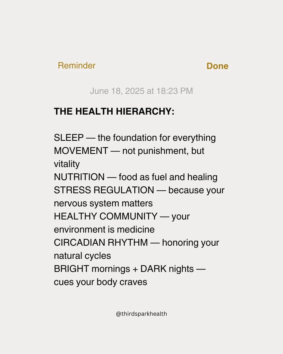 There&rsquo;s no &ldquo;hack&rdquo; that replaces the basics.

This is your gentle reminder that health doesn&rsquo;t have to be complicated &mdash; but it does have to be intentional.

What&rsquo;s your strongest pillar right now? Which one needs mo