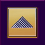Jeanne Burrows-Johnson’s "Pyramid of Growth" framed in gold and plum