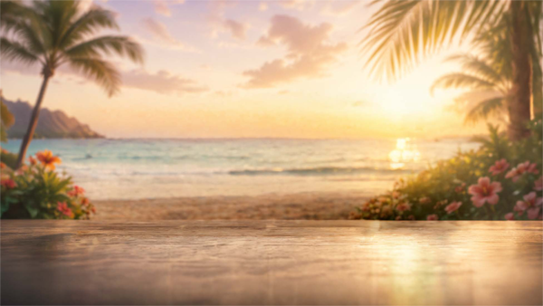 Image of floral oceanic scene in Hawaiʻi