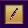 Jeanne Burrows-Johnson’s “Pen in gold and plum”