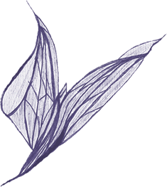 Jeanne Burrows-Johnson, "Creature in Flight"  in deep purple