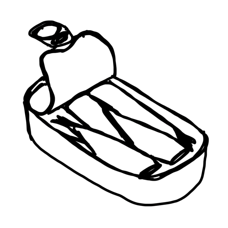 Dibujo simple de una caja de pañuelos desechables con la tapa abierta