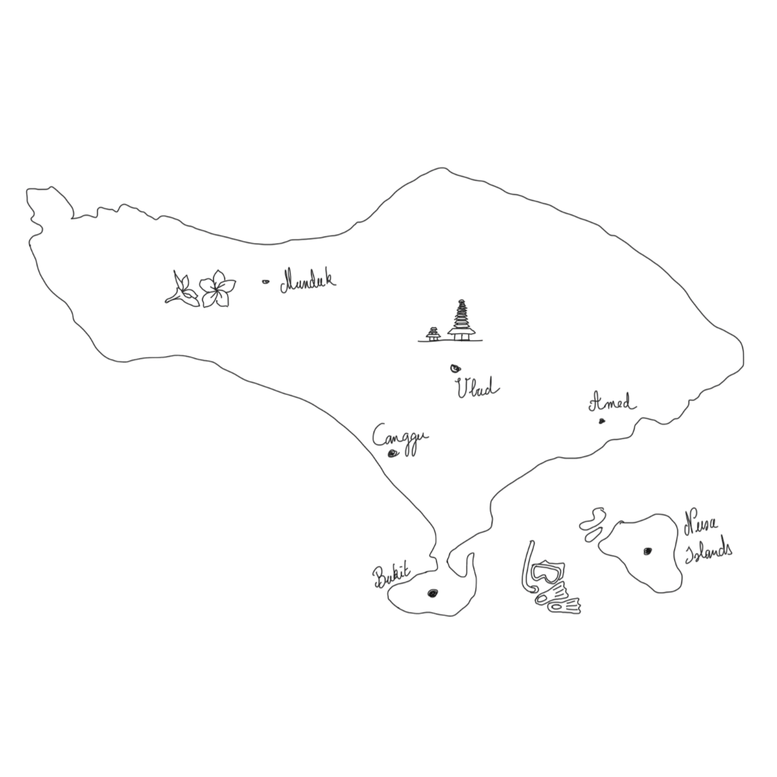 Mapa de Honduras con lugares turísticos y regiones destacadas anotadas, incluyendo las Islas de la Bahía, la Bahía de Tela, Cayo en la costa y la Isla de Roatán.
