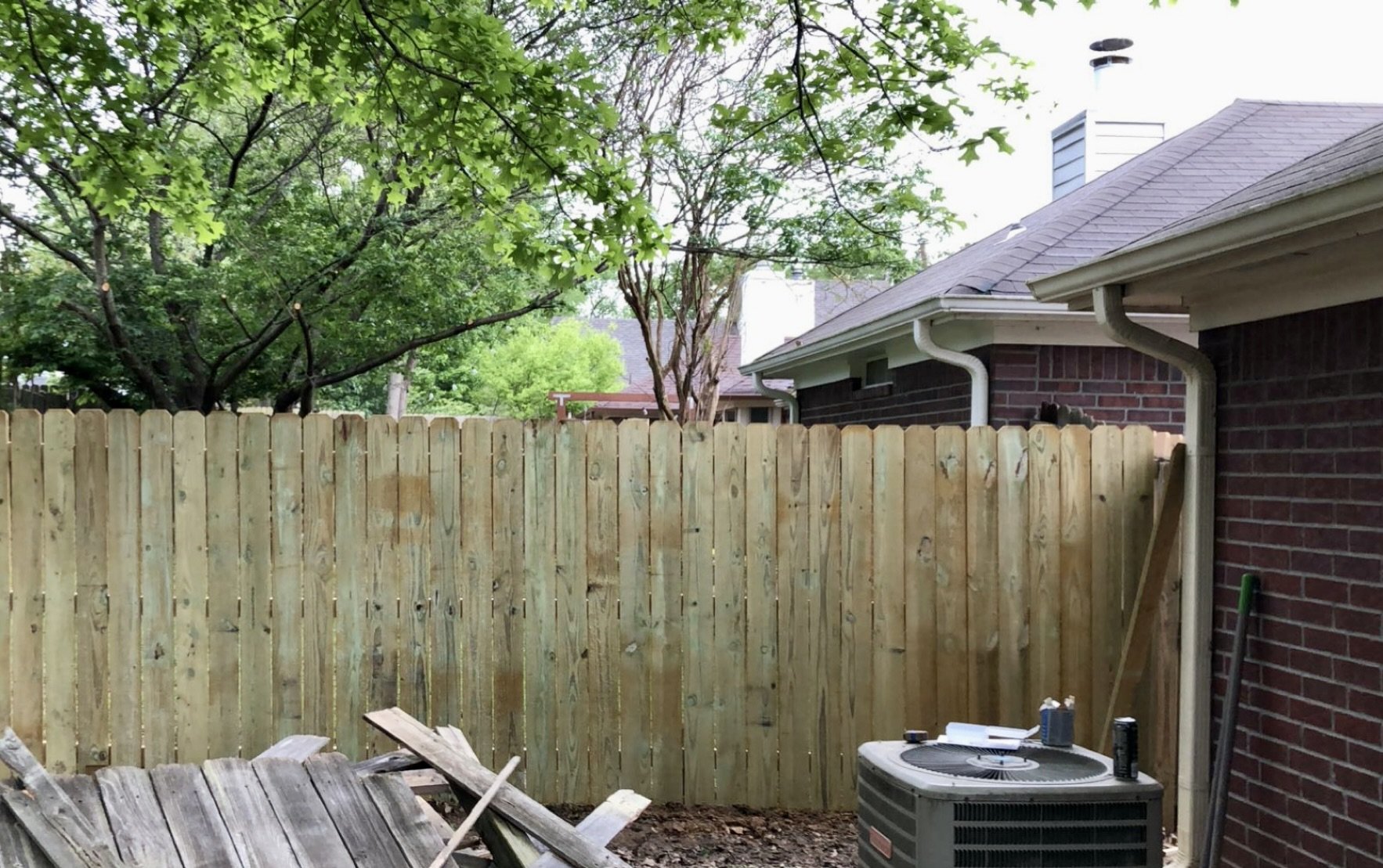 Standard pine fence installation