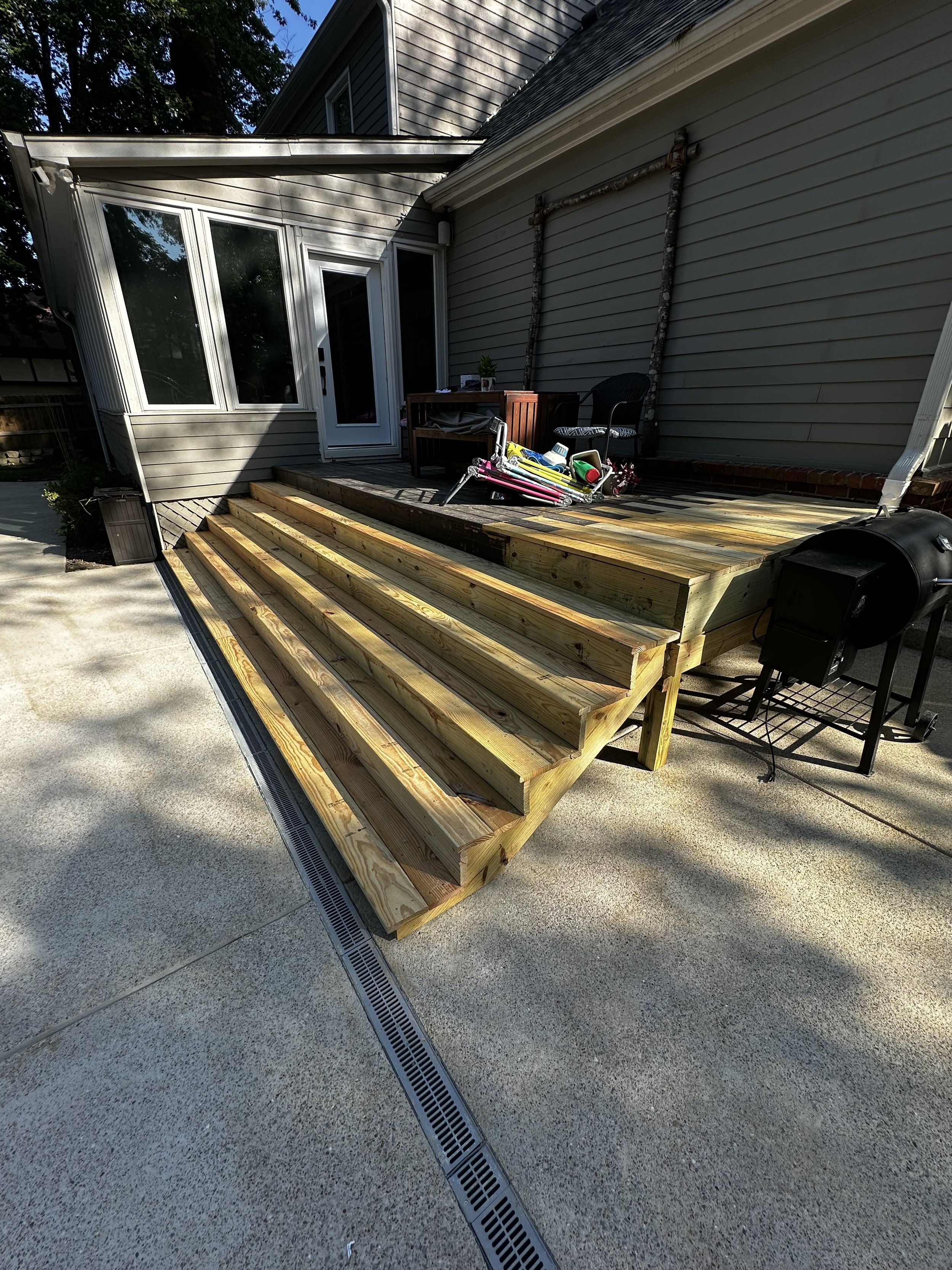 Deck extension and new stairs