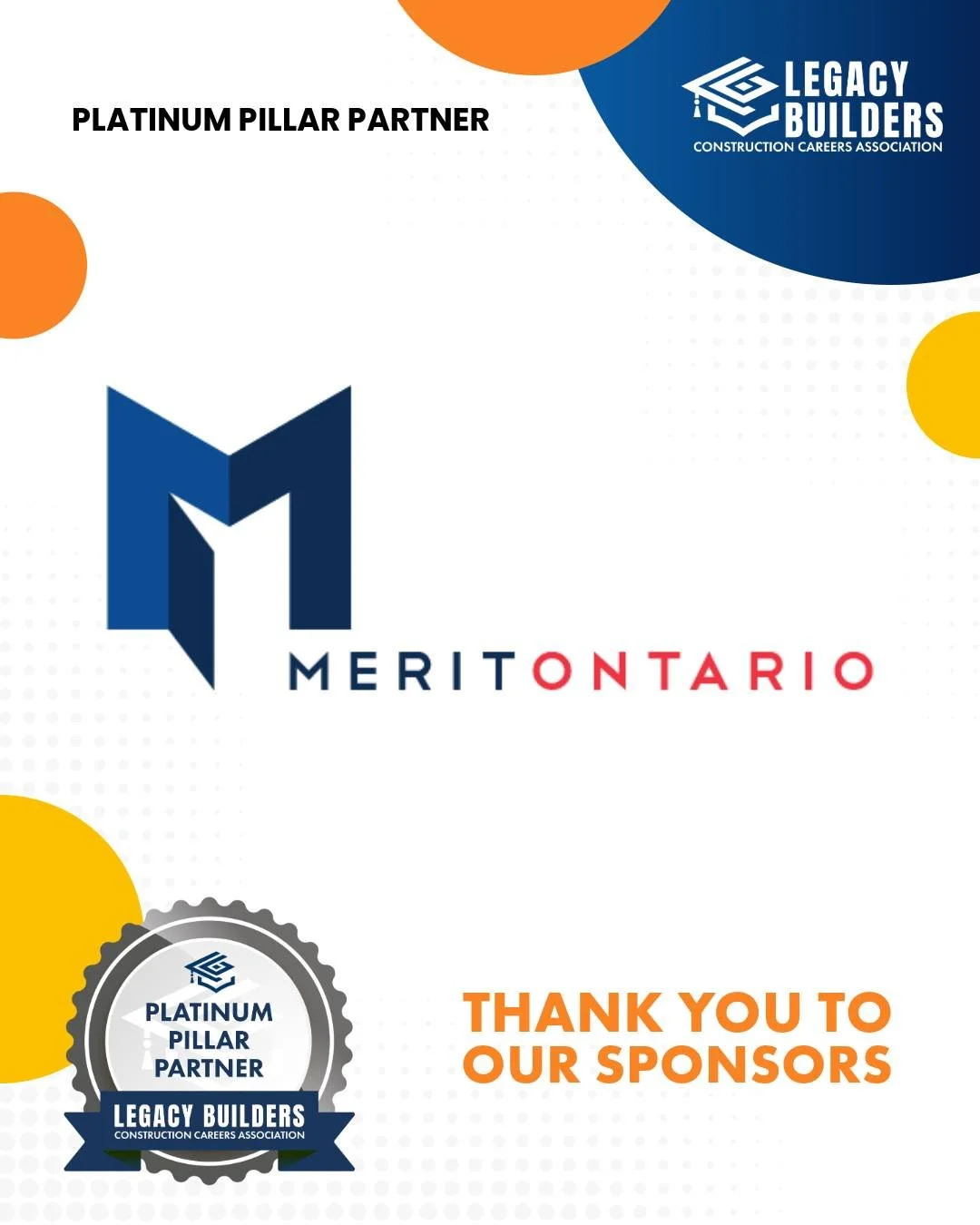 @meritontario is proud to serve as the Platinum Pillar Sponsor of @legacybuildersprogram . 

As a member-driven association supporting Ontario&rsquo;s open shop construction sector, Merit Ontario champions fair, inclusive career pathways through advo