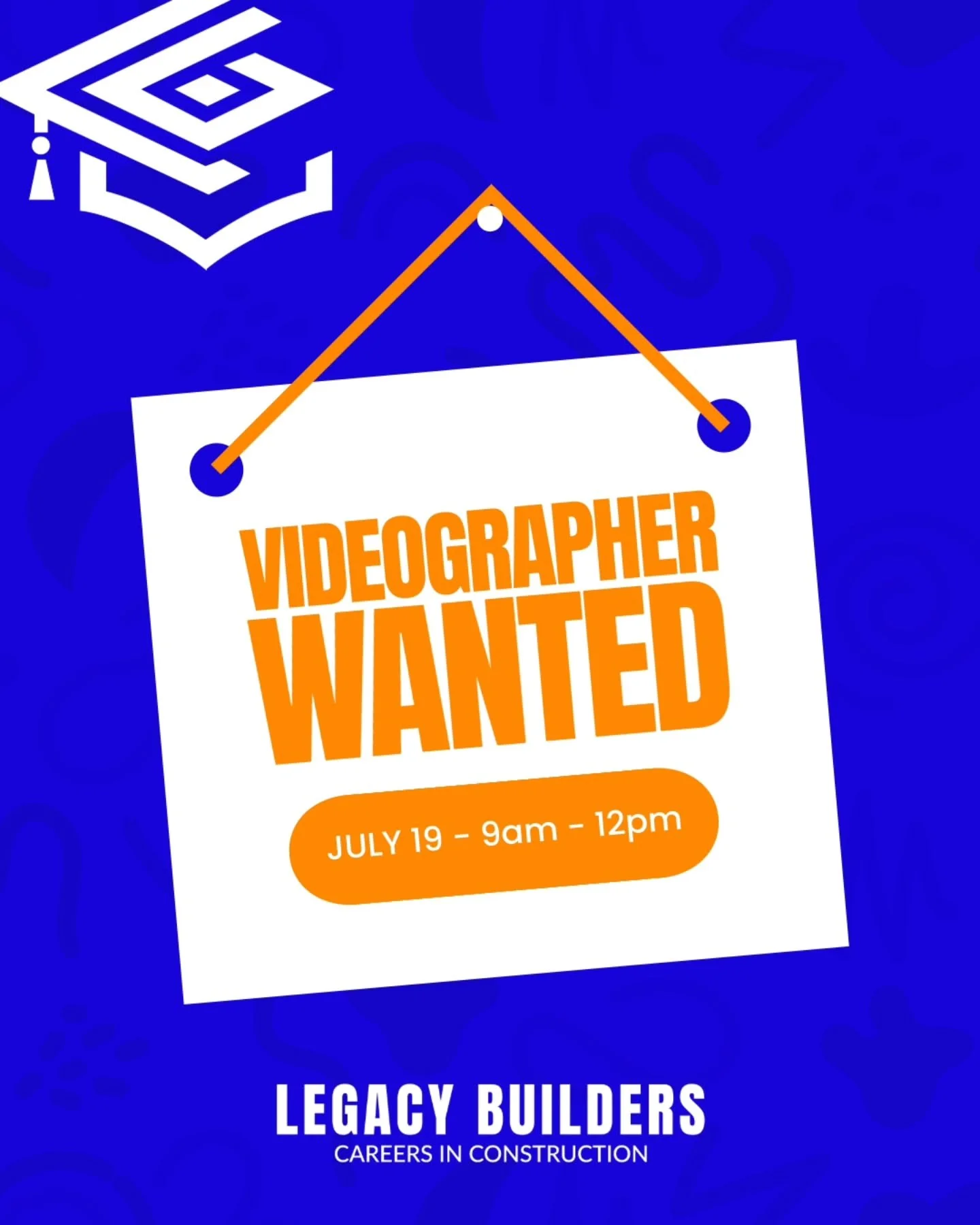 @LegacyBuildersOntario is looking for a talented videographer to help us capture classroom footage and film instructional content that will be used to inspire the next generation of skilled trades professionals.

📅 Sunday, July 19
⏰ 9:00 AM &ndash; 