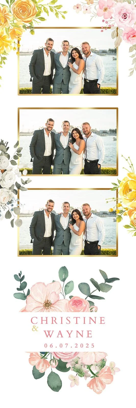Yellow and Pink photobooth template.