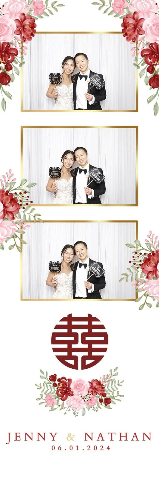 Red Asian Photobooth template with double fortune.