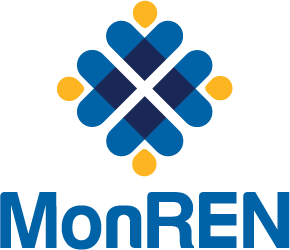 MonREN logo with a stylized flower made of blue and yellow geometric shapes and the text 'MonREN' underneath.