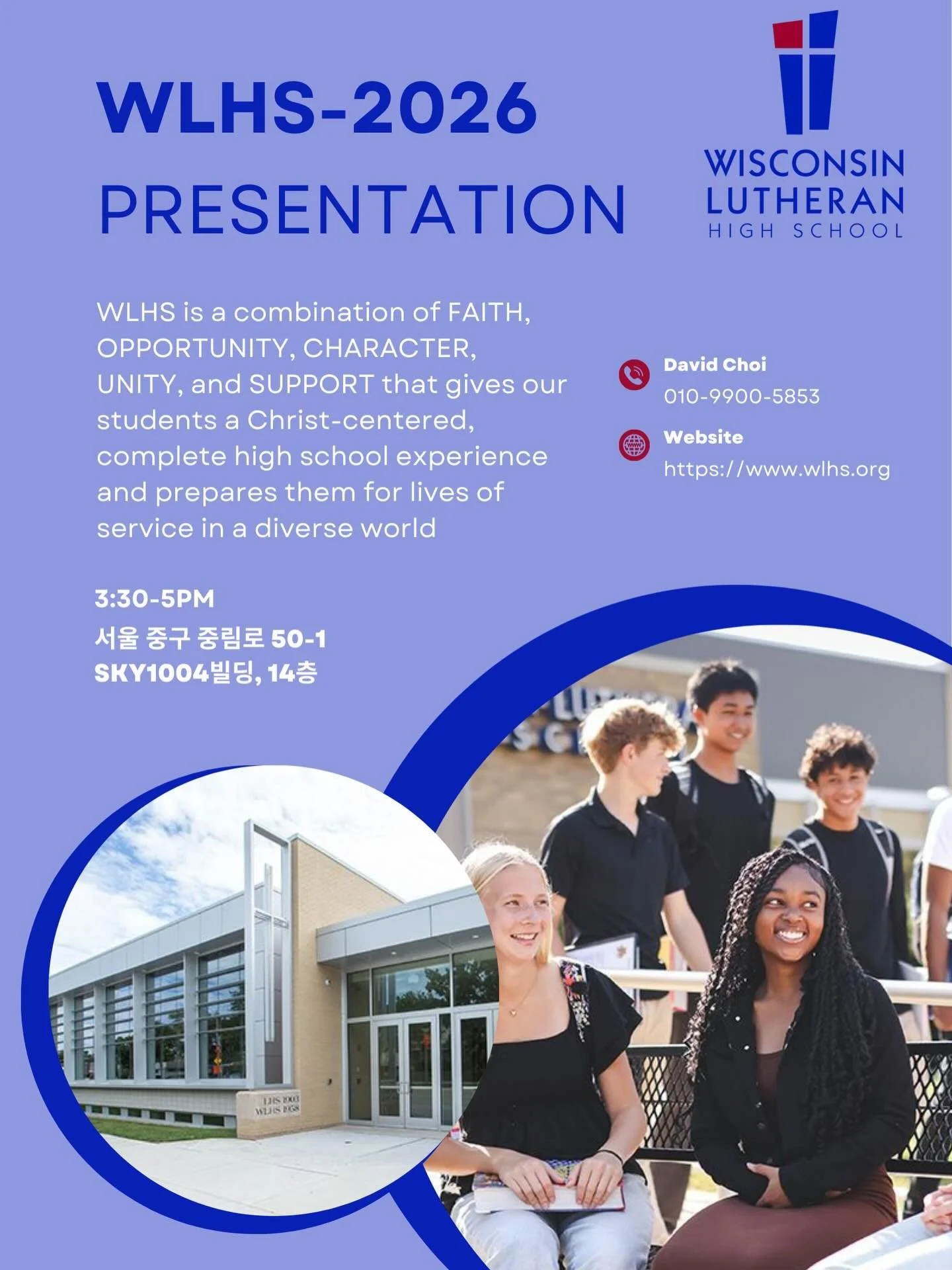 Discover how Wisconsin Lutheran High School offers a Christ-centered education built on faith, character, opportunity, unity, and support.
Join us to learn how WLHS prepares students for academic success and lives of service in a global world.

🕒 3: