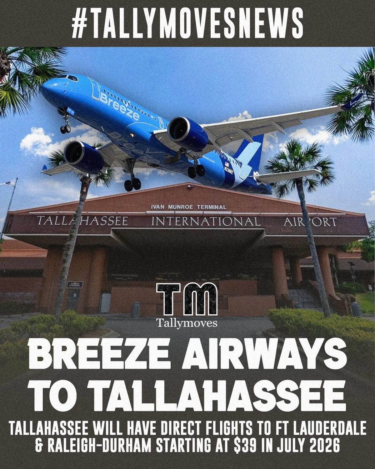 Breeze Airways Revives Direct to FLL for Tallahassee