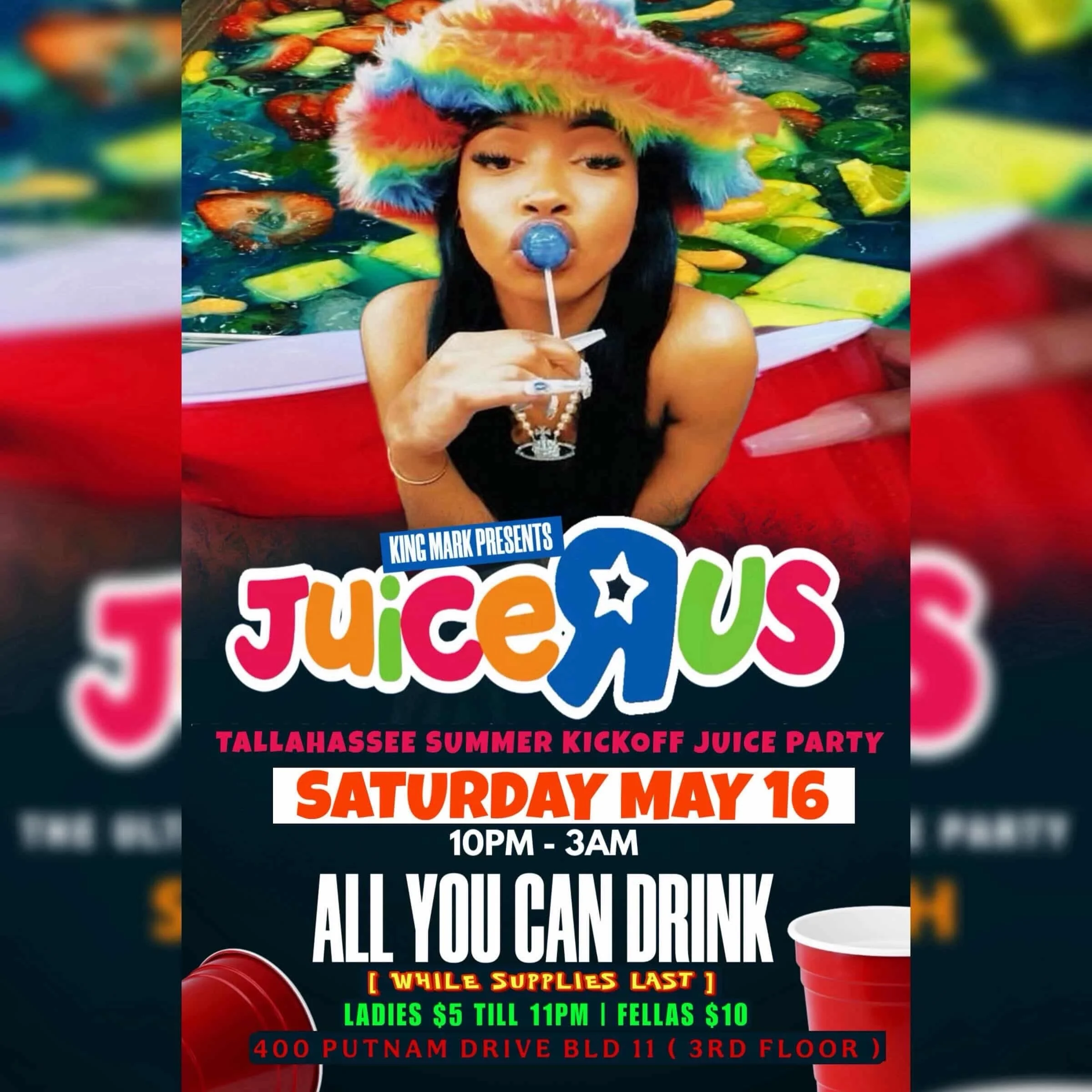 JUICE R US Is Here Only Move Tonight Tallahassee Summer Kickoff Juice Party 
Free Juice All Night 🍹🧃🥤 
(While Supplies Last)
Bring Ya Own Cup 🍶🏆🍺
Music by Dj Davo @prodbydavox
🔋: @kingmark3 @aintnochillent @kt0ponxho #famu #fsu #tsc #summerkic