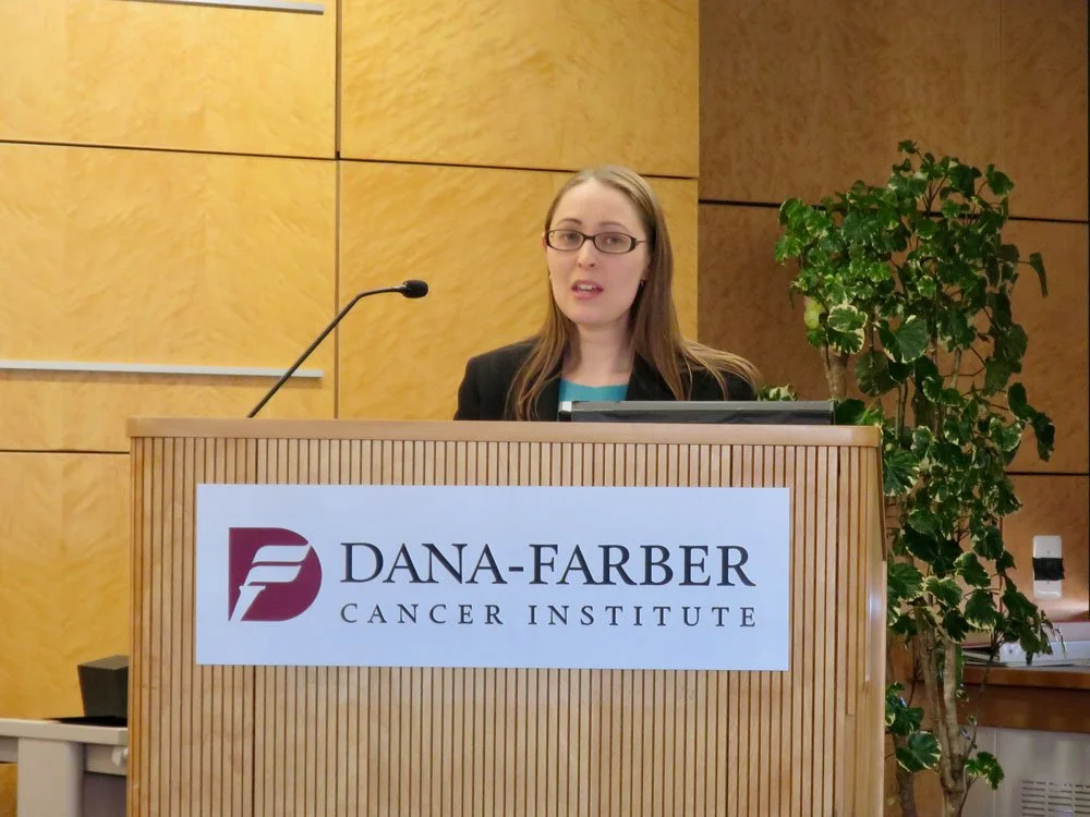 Laura speaking at Dana-Farber Cancer Institute