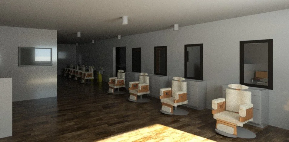 Inside the barbershop 